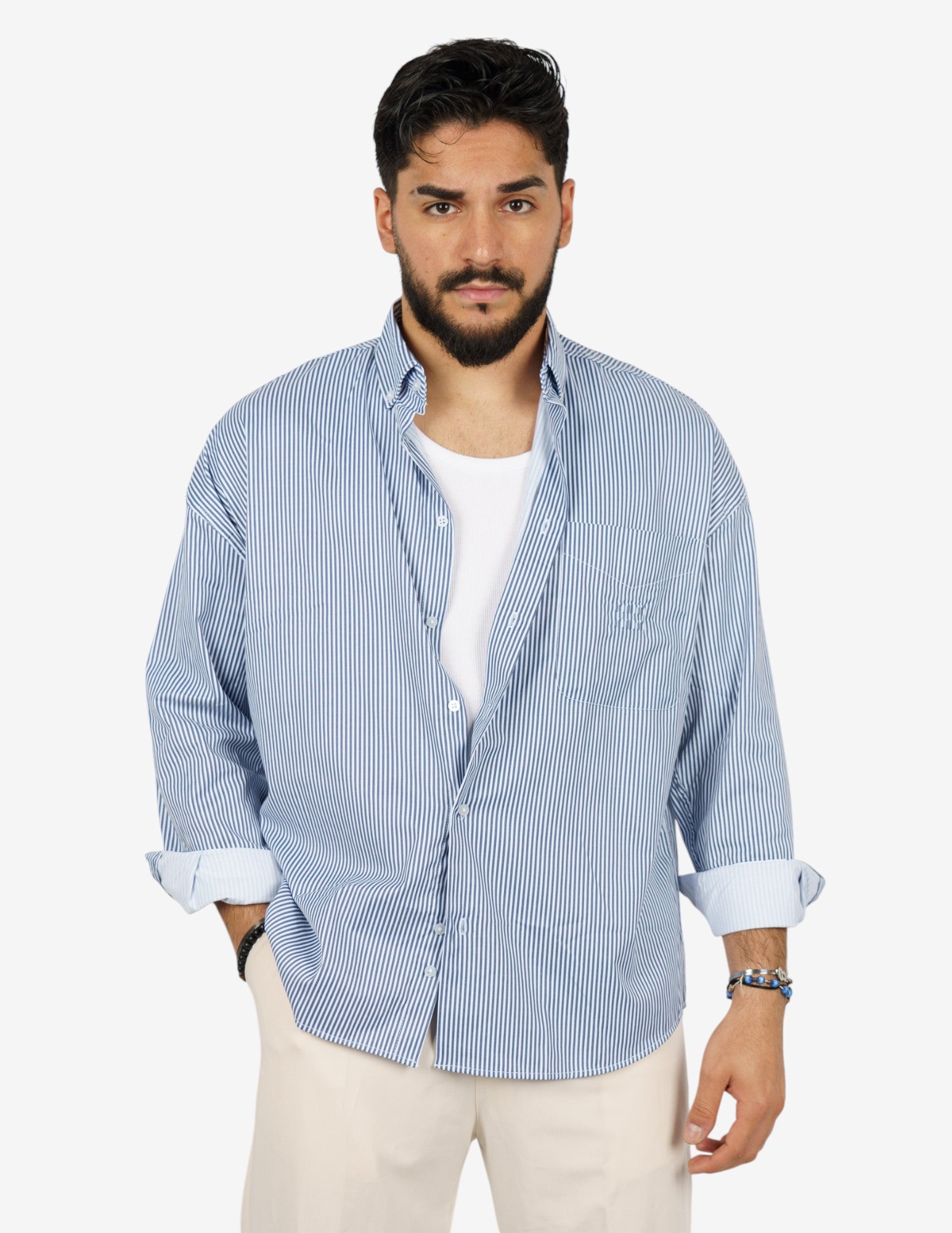 camicia   in cotone over button- down