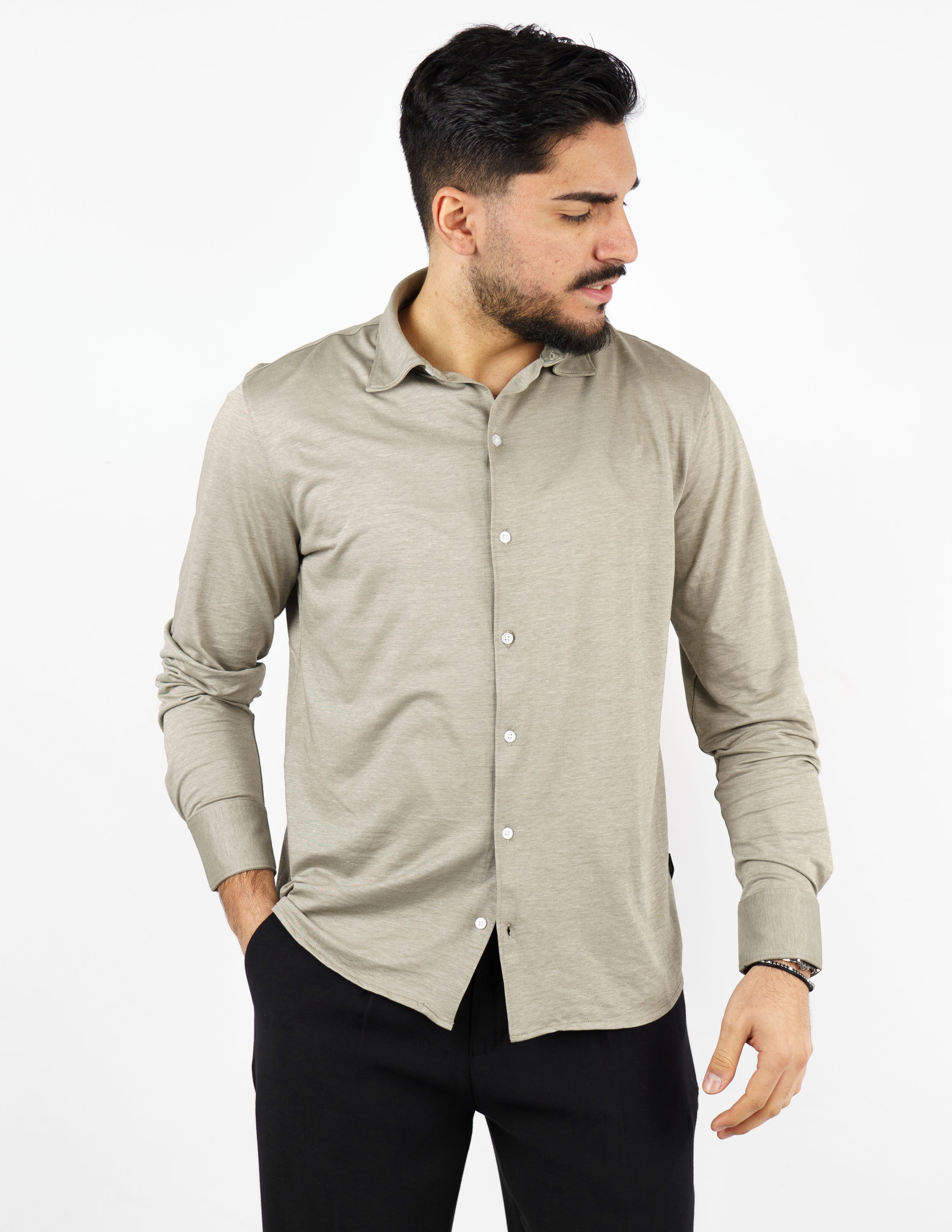 camicia in tessuto micro piquet