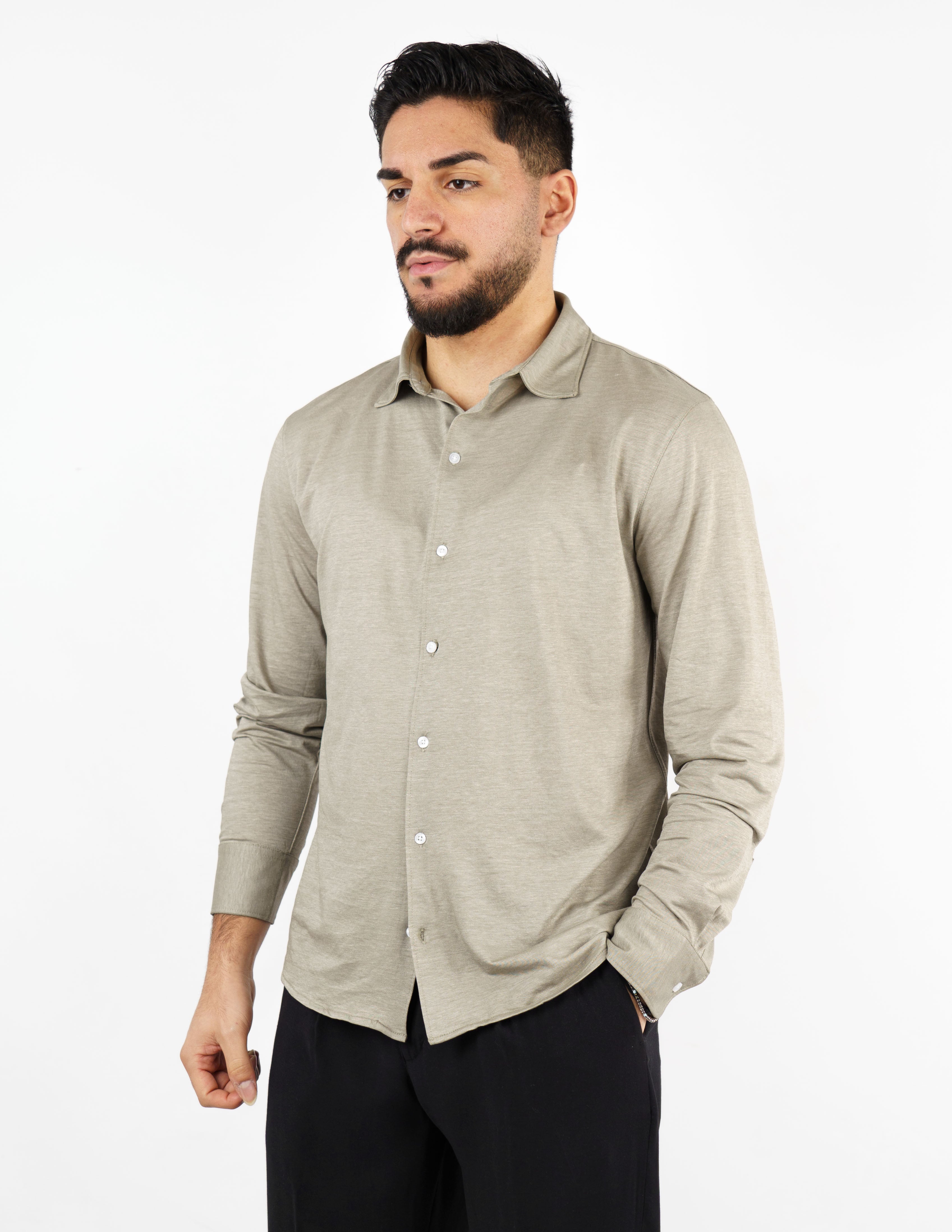 camicia in tessuto micro piquet