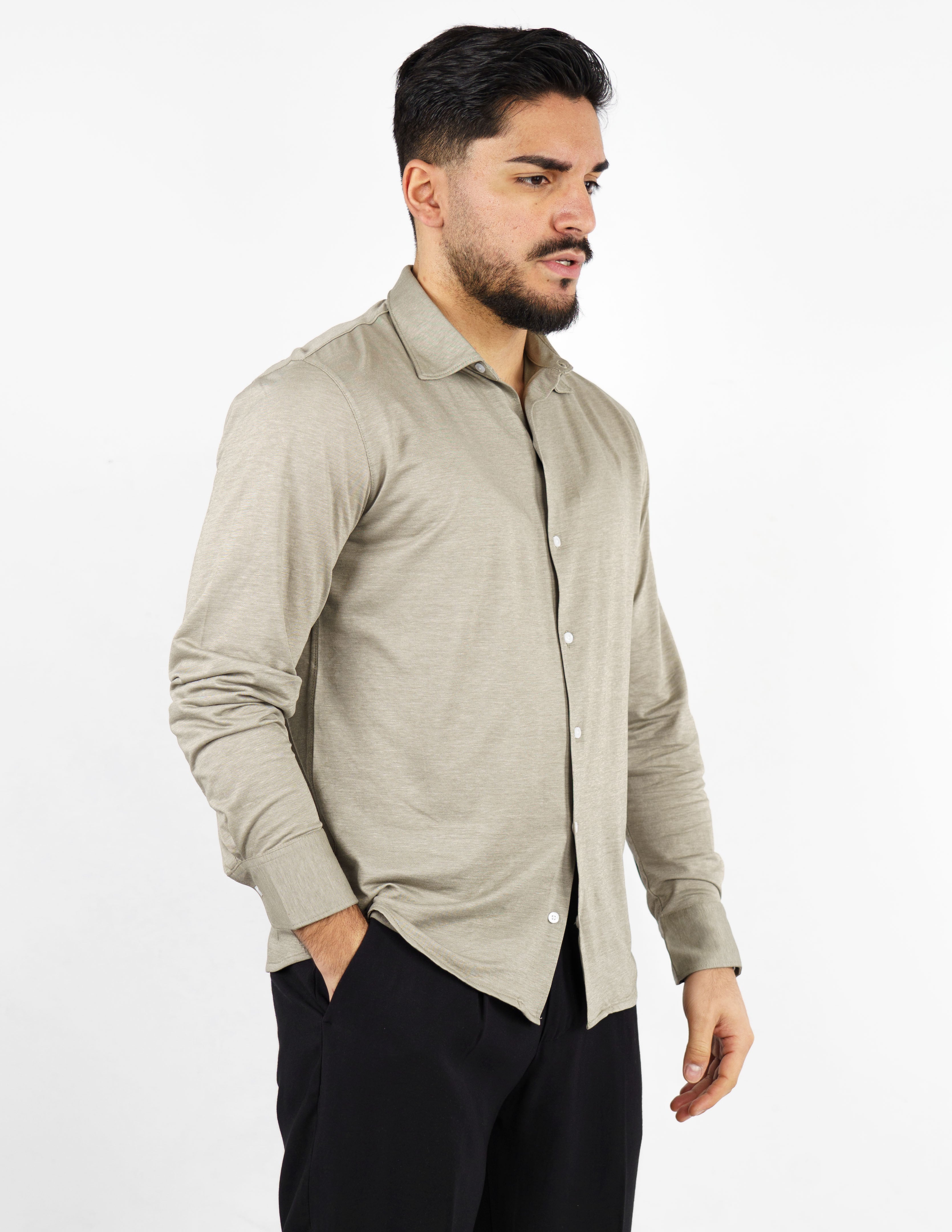 camicia in tessuto micro piquet