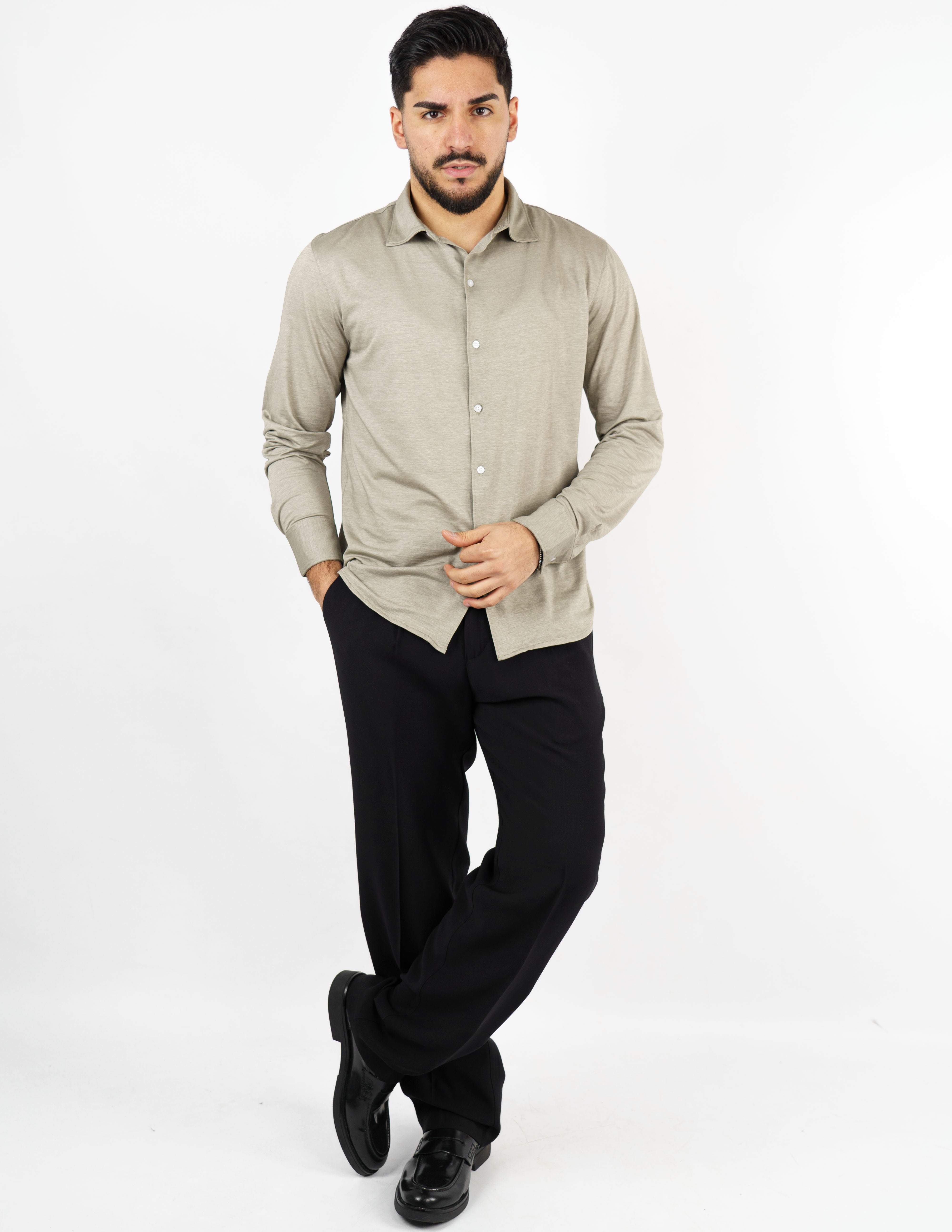 camicia in tessuto micro piquet