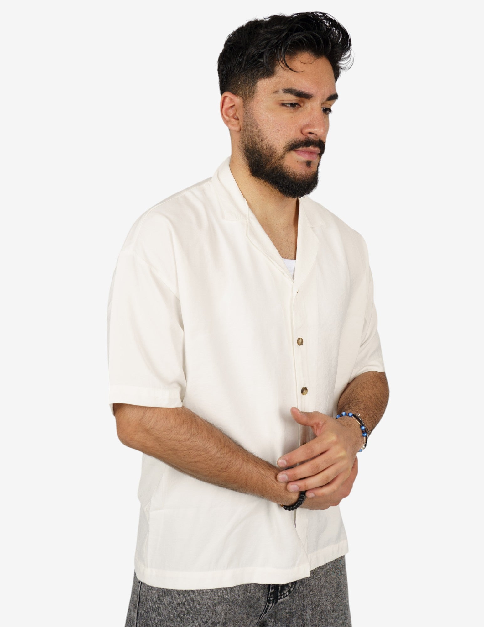 camicia manica corta leggera tinta unita