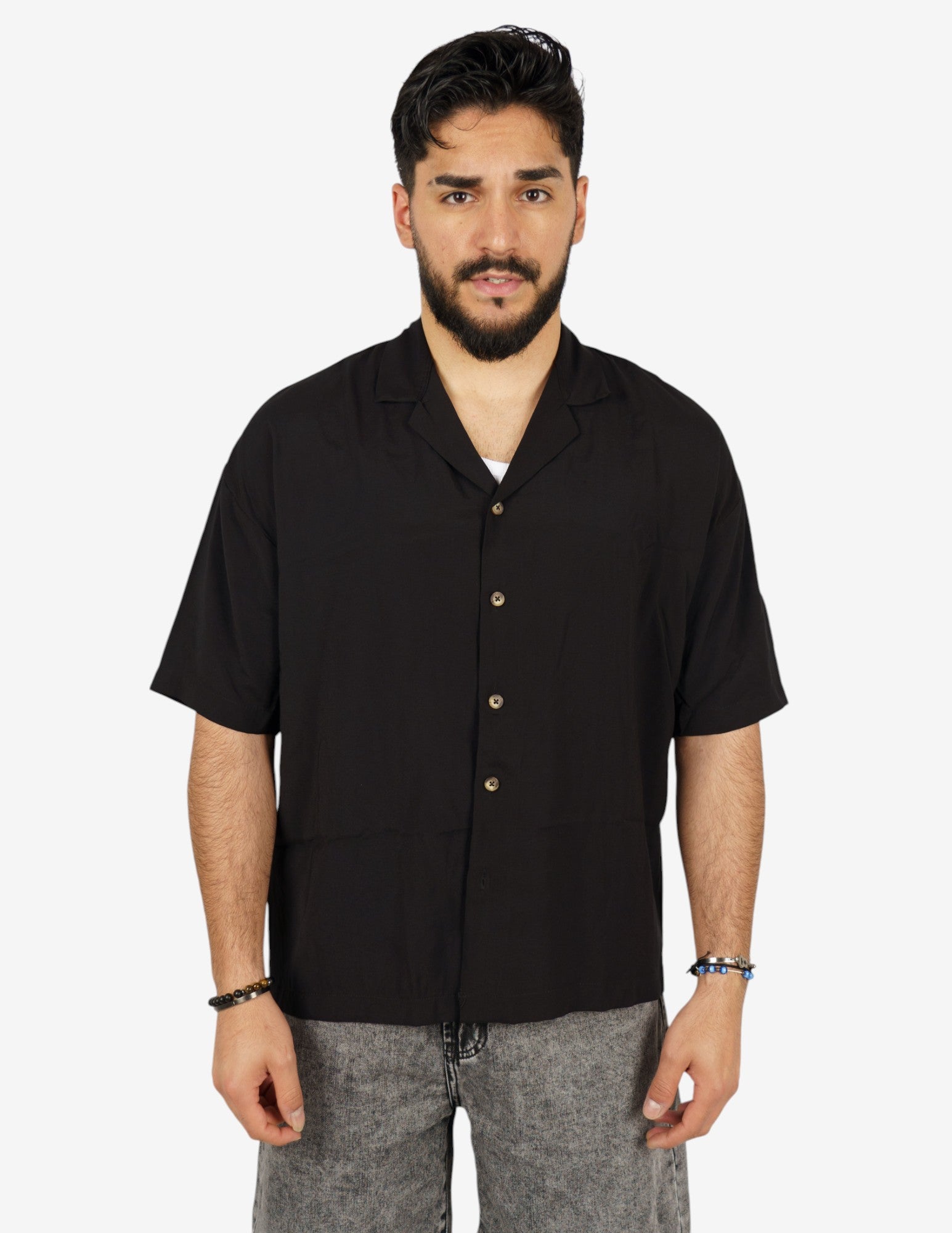 camicia manica corta leggera tinta unita