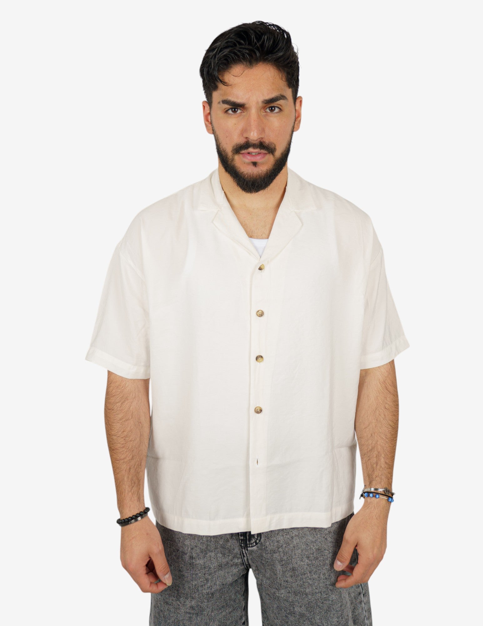 camicia manica corta leggera tinta unita