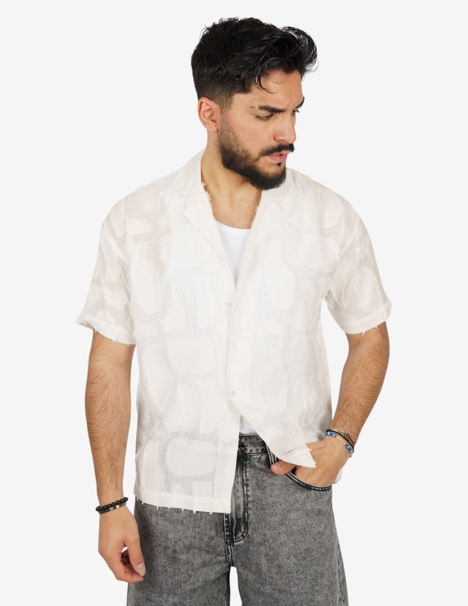 camicia manica corta strutturata