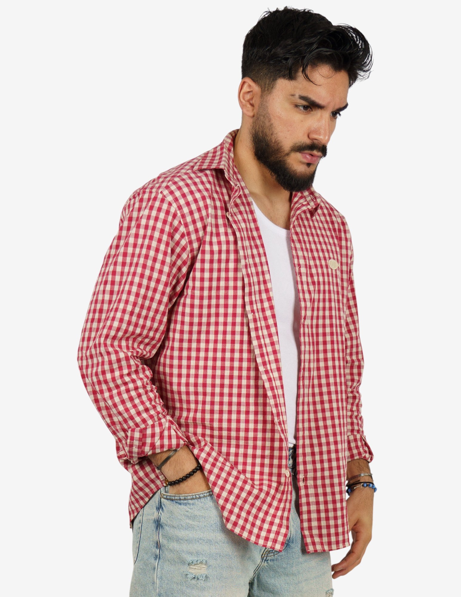 camicia manica lunga quadri regular
