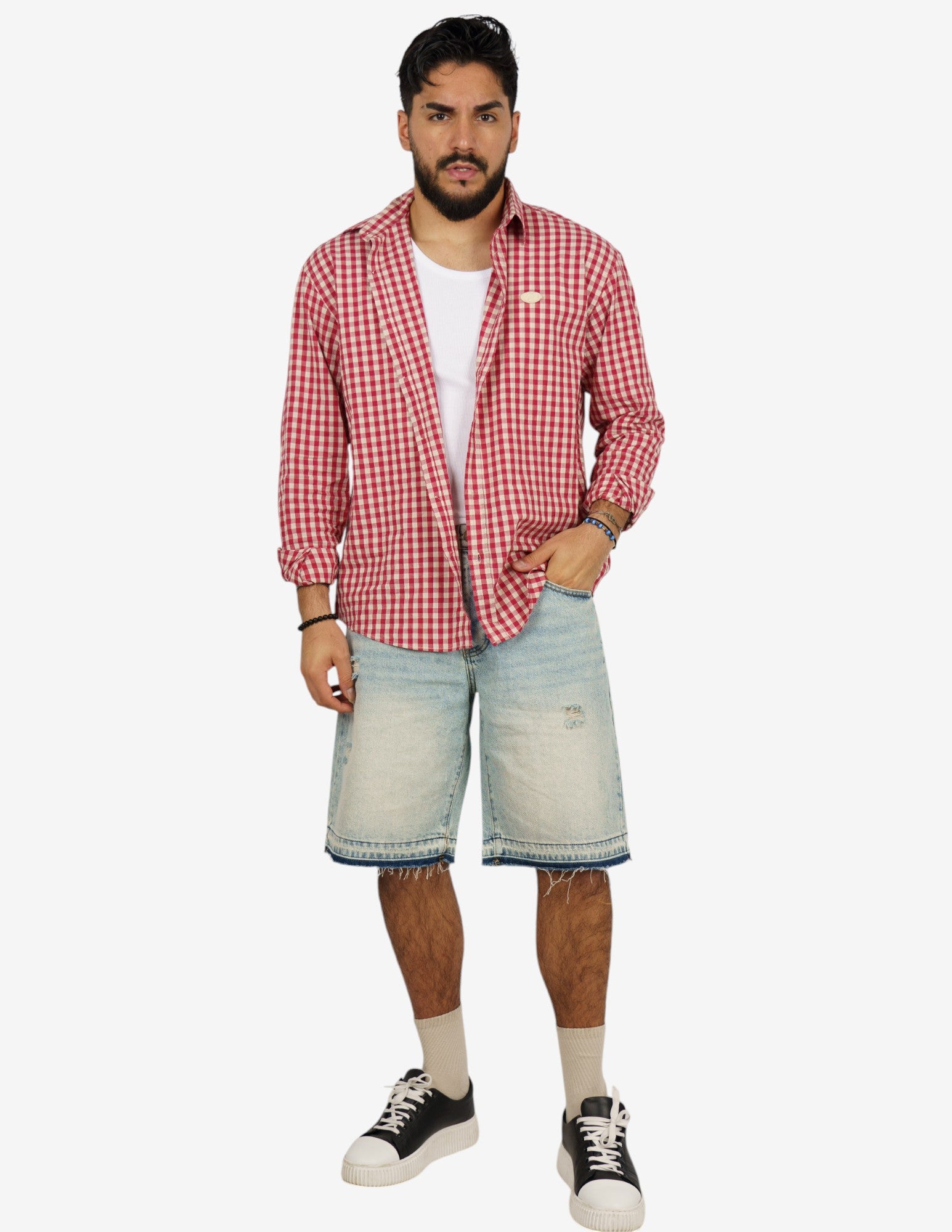 camicia manica lunga quadri regular