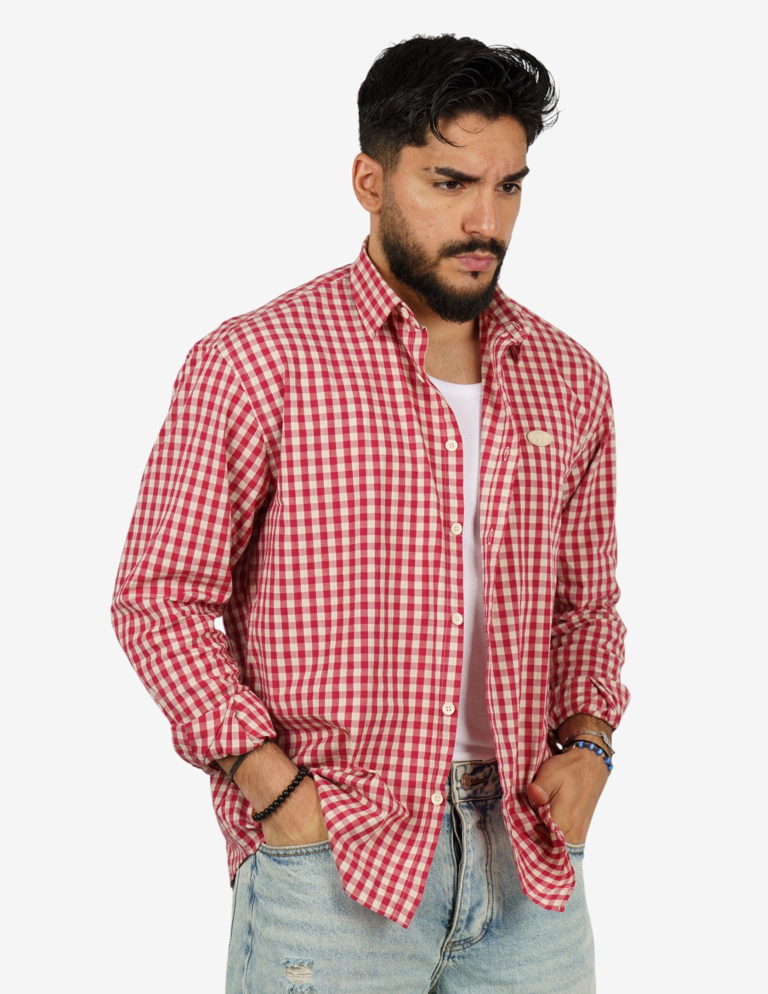 camicia manica lunga quadri regular