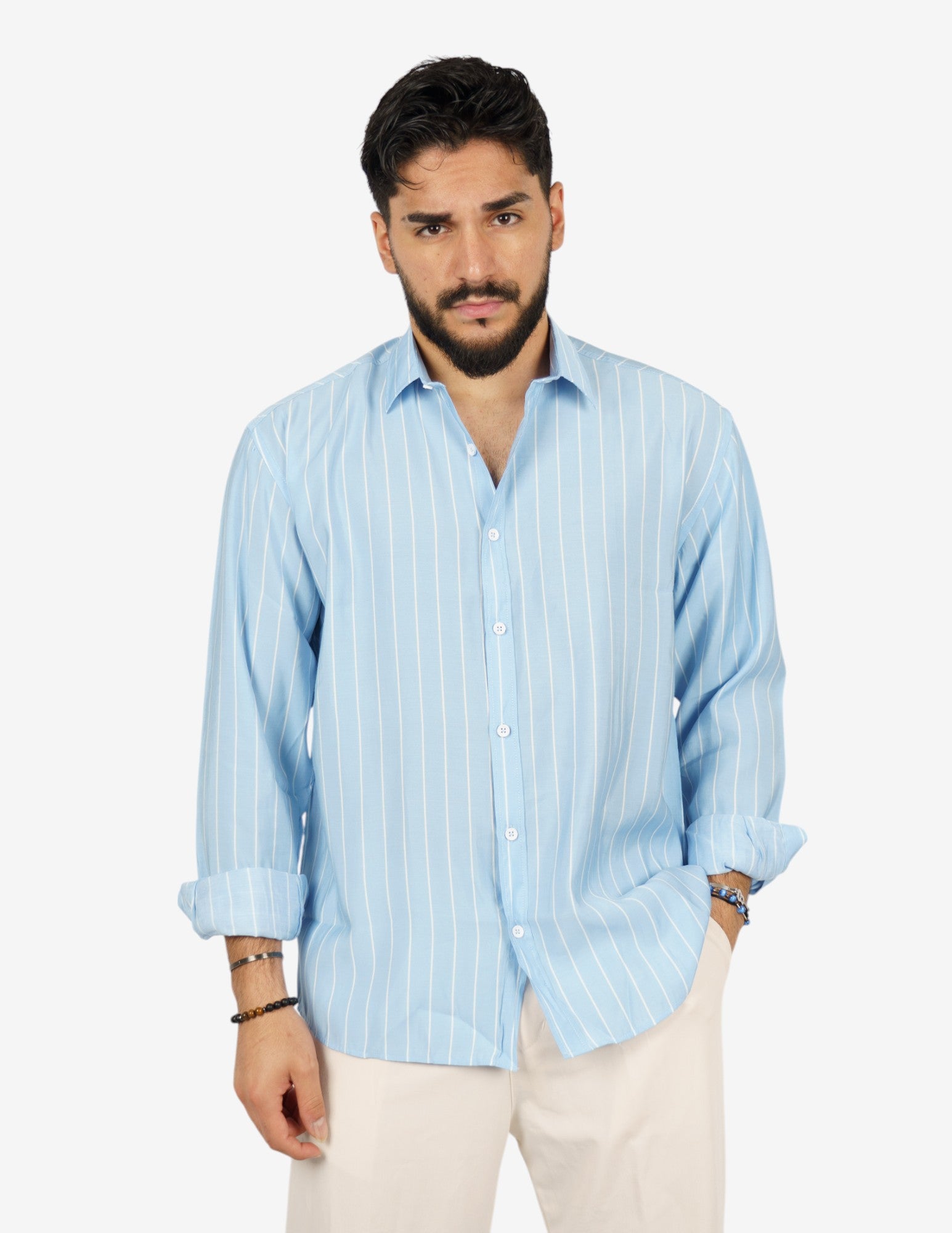 camicia manica lunga rigata