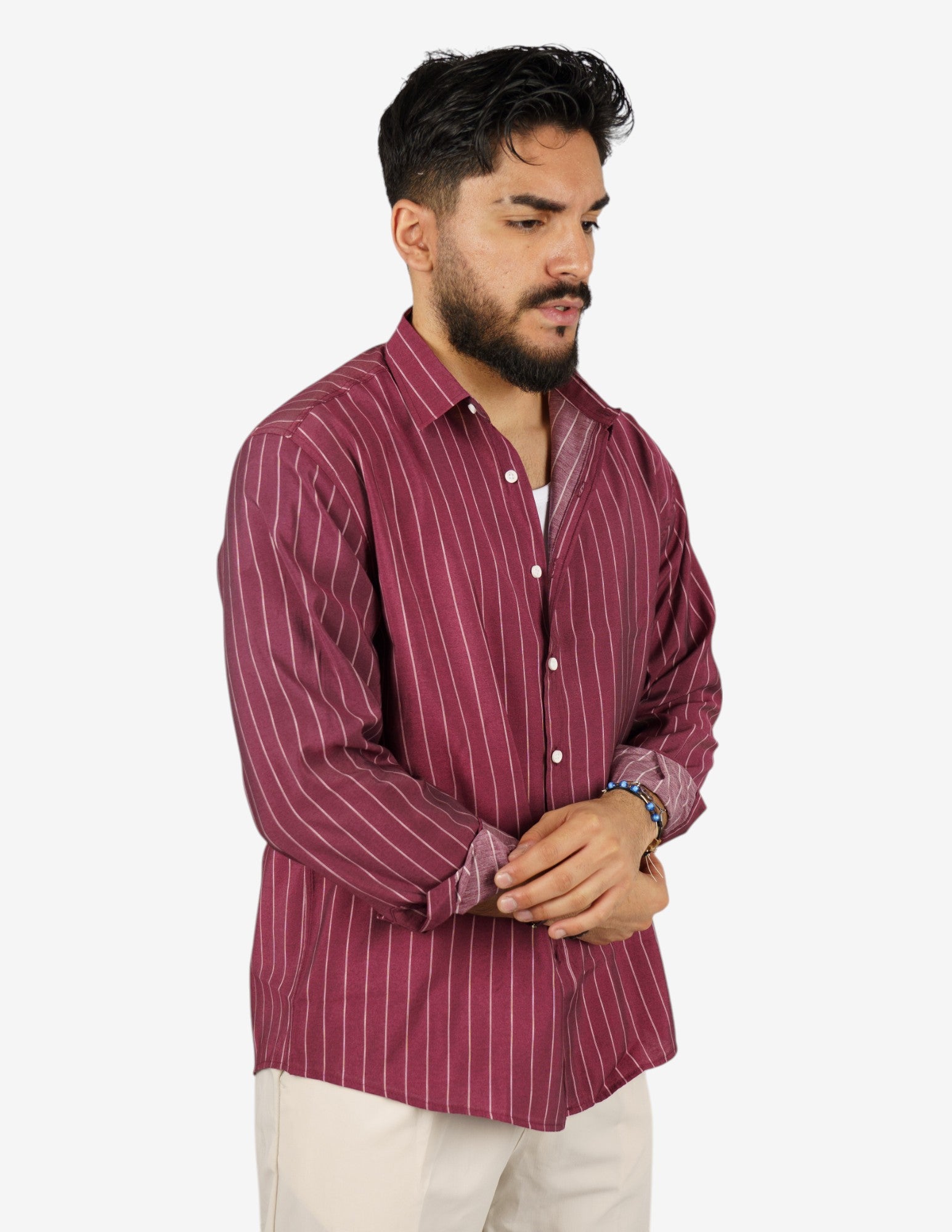camicia manica lunga rigata