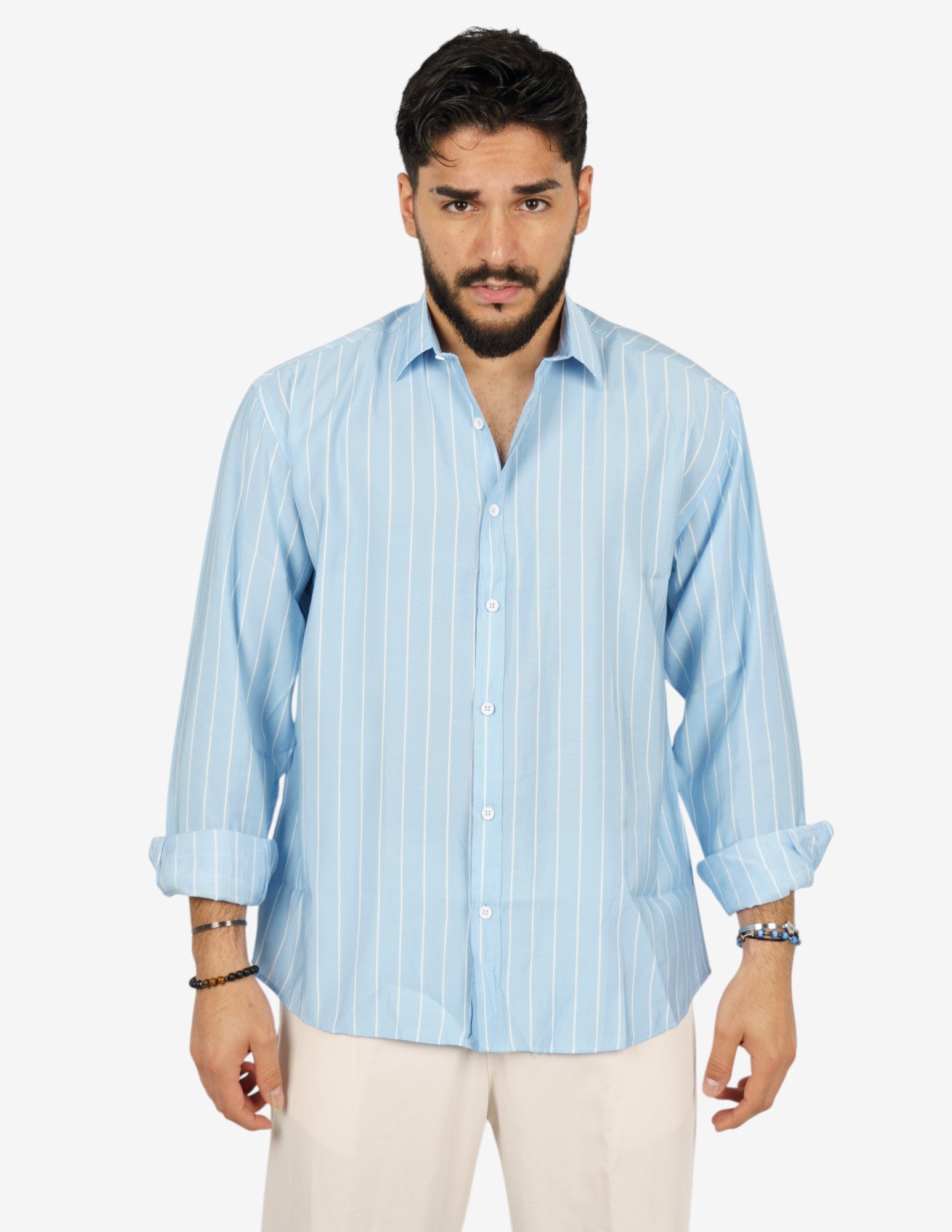 camicia manica lunga rigata
