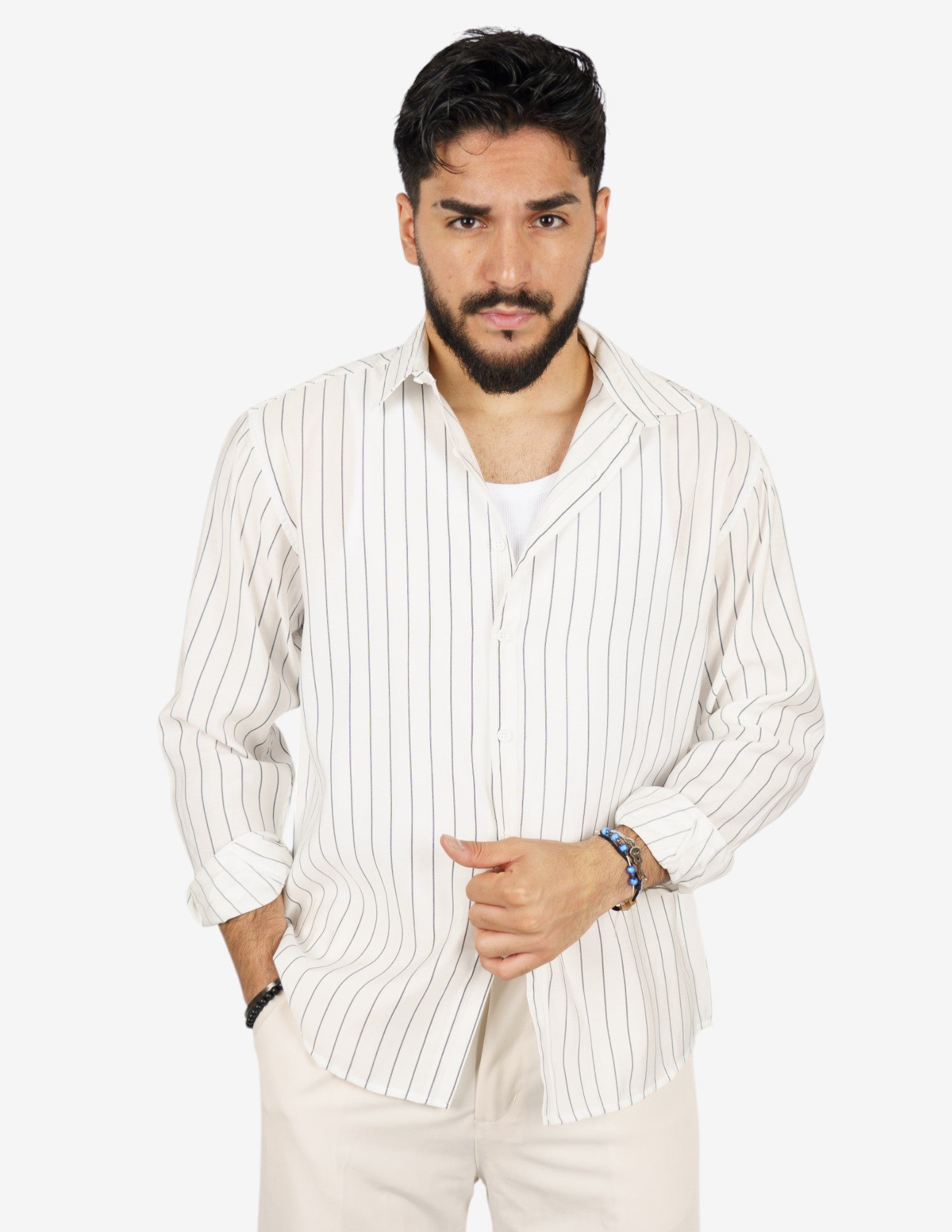 camicia manica lunga rigata