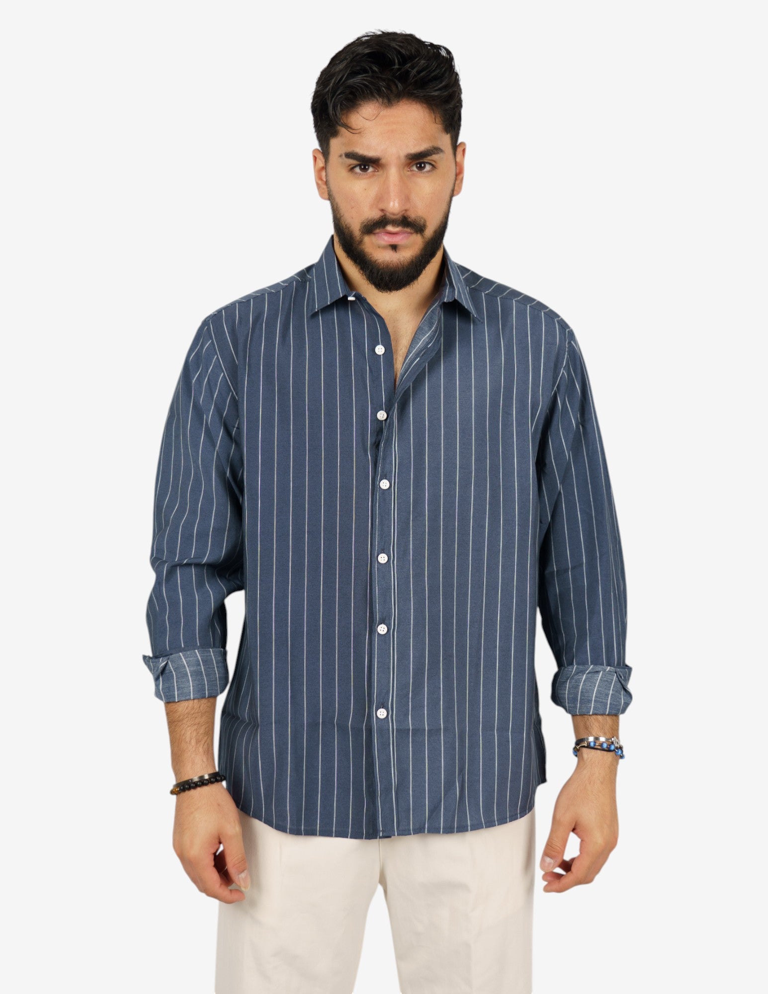camicia manica lunga rigata