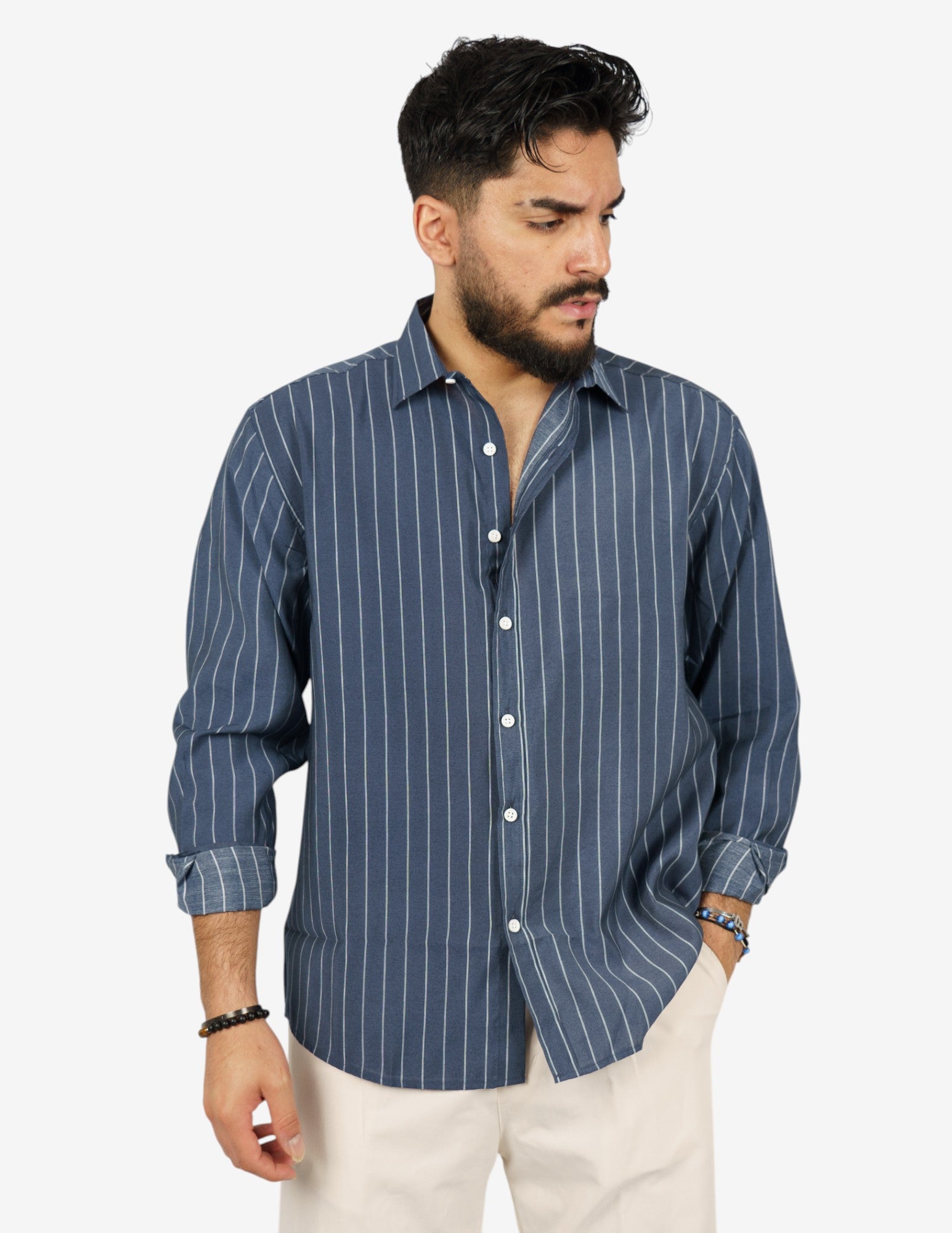 camicia manica lunga rigata