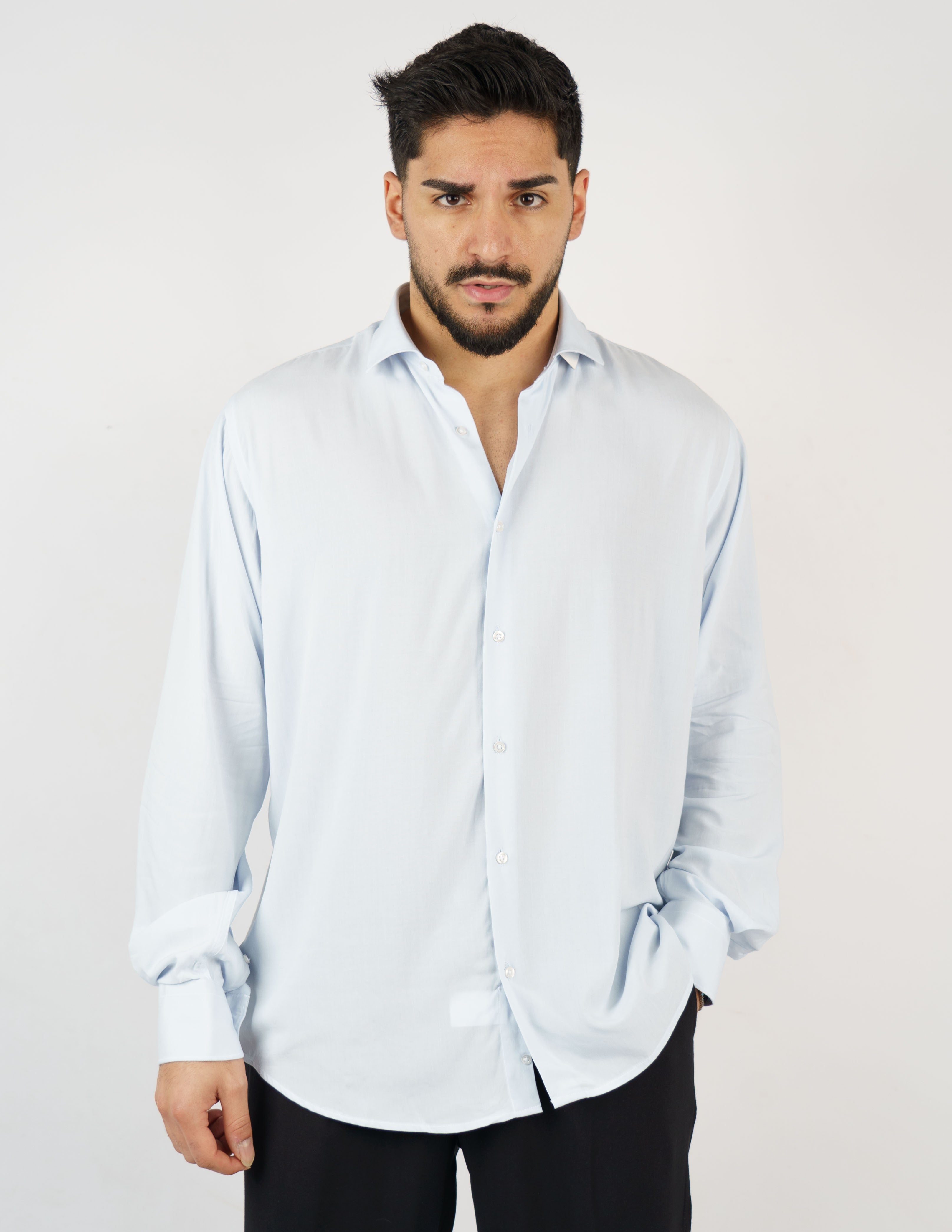 camicia over size in viscosa