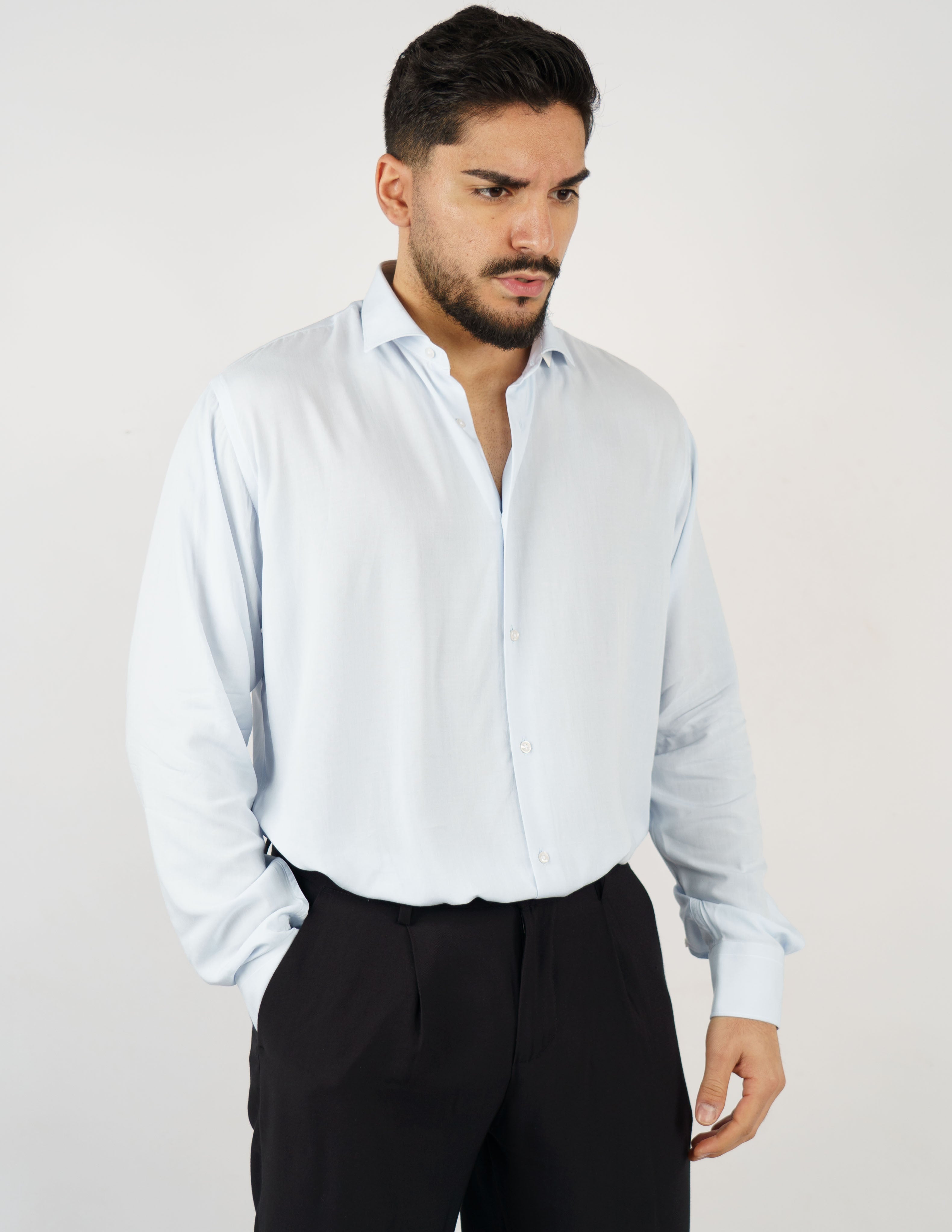 camicia over size in viscosa