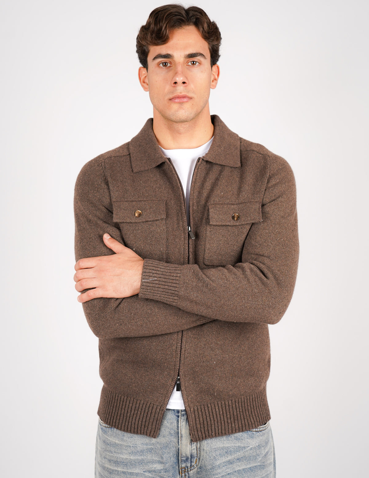 cardigan in maglia con tasche