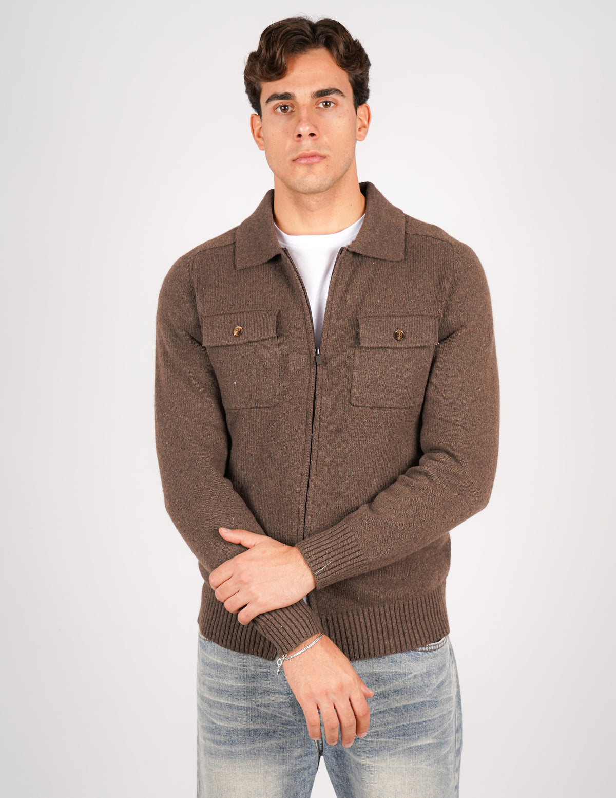 cardigan in maglia con tasche
