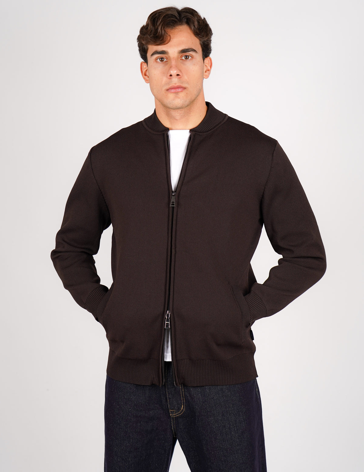 cardigan college con zip antipilling