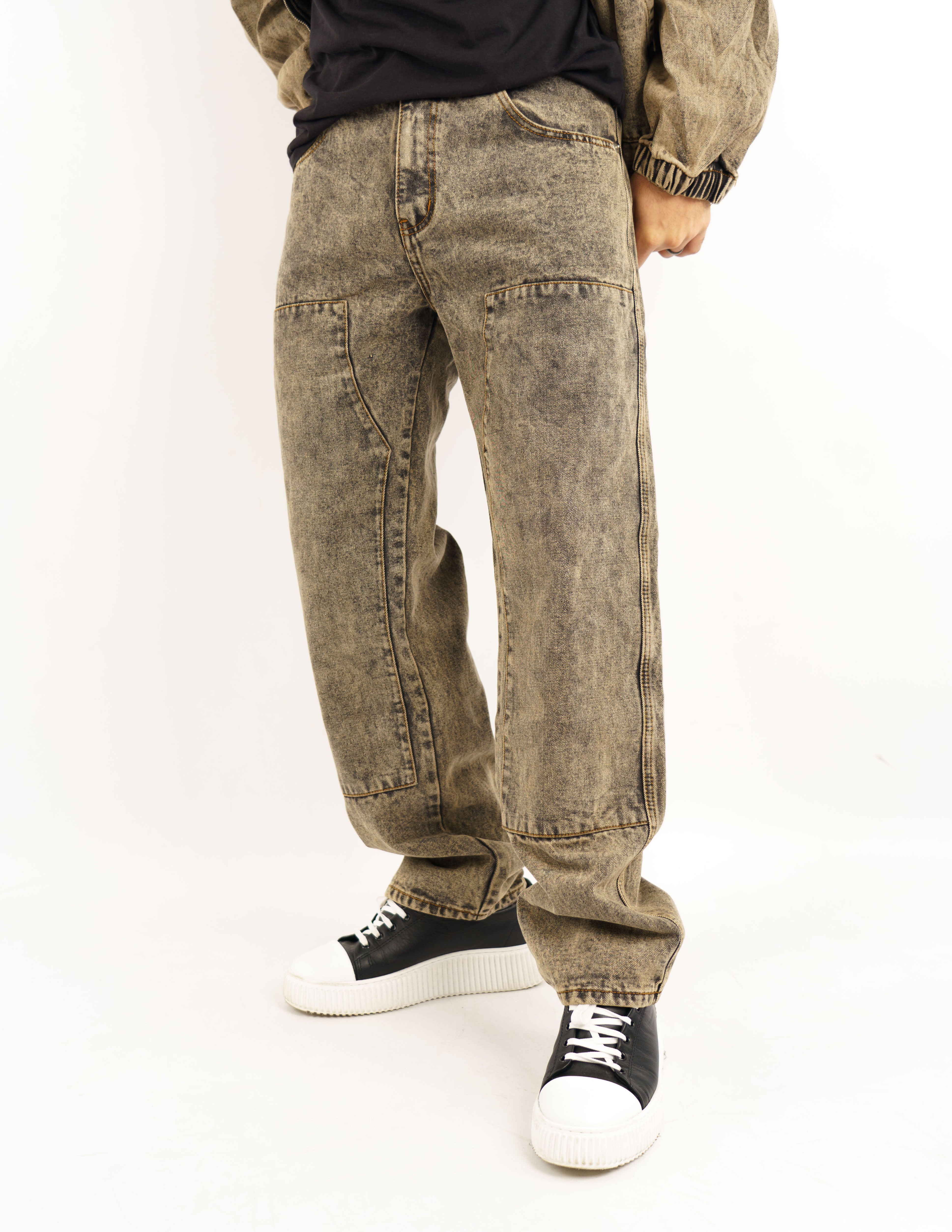 coordinato uomo jeans strutturato con cappuccio