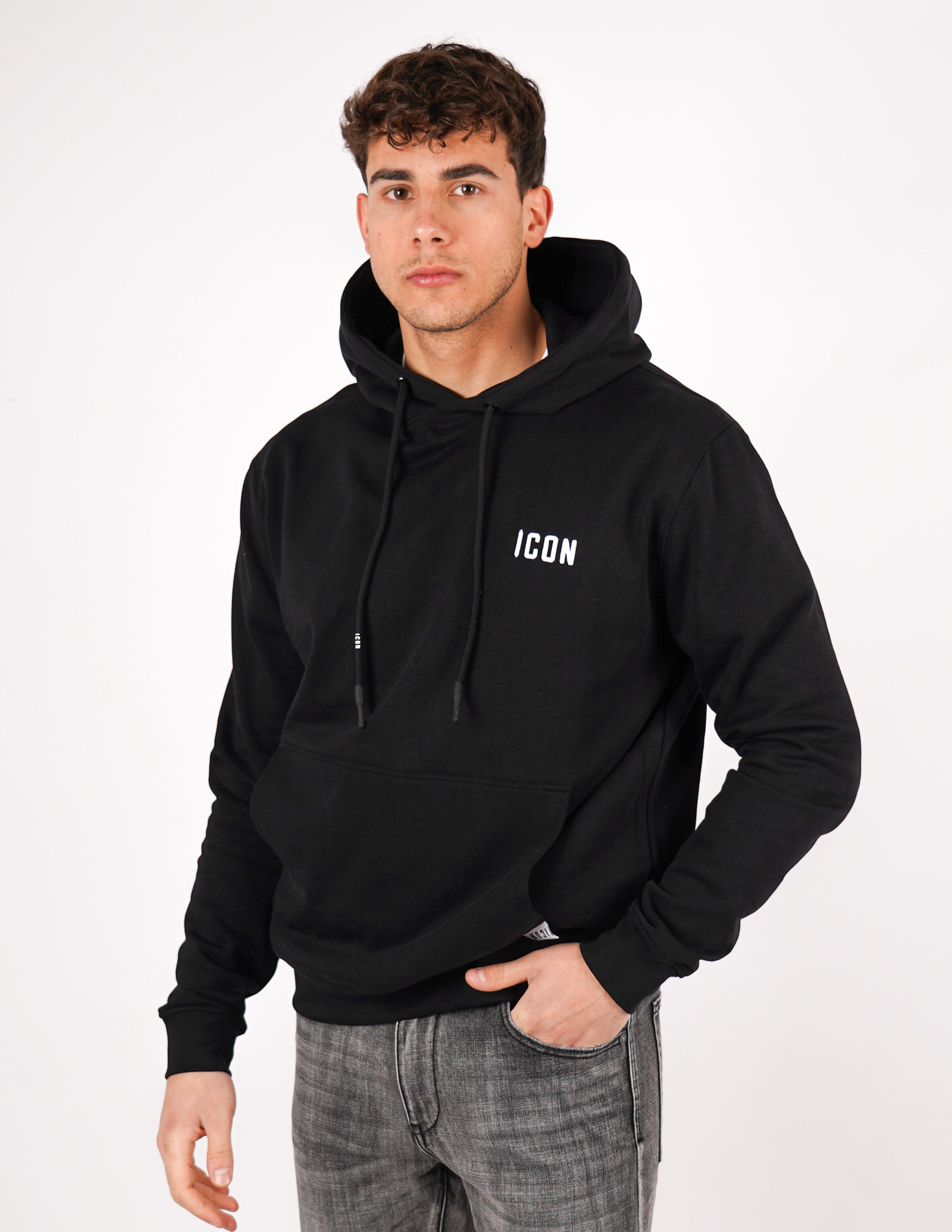 felpa icon con cappuccio