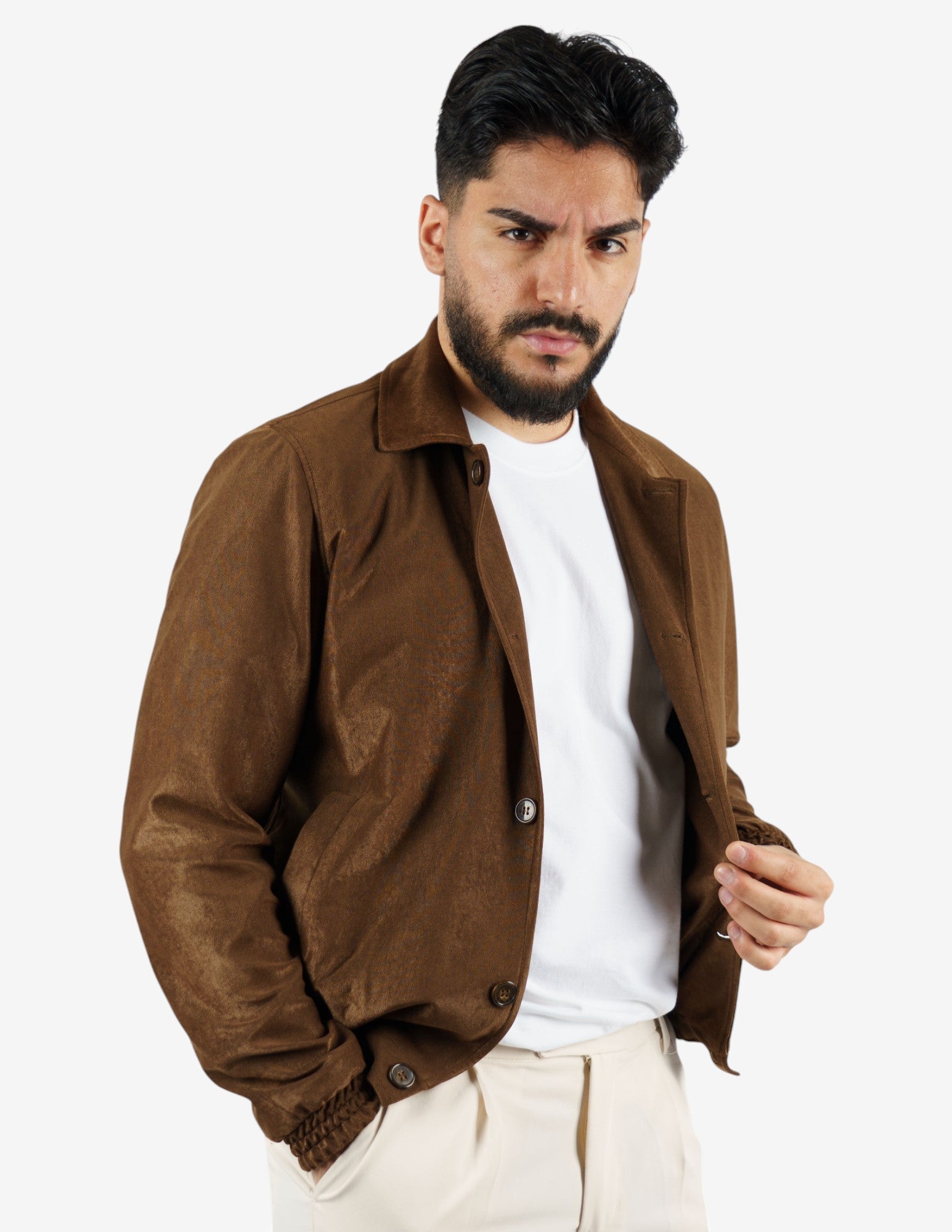 giubbino leggero con collo raso
