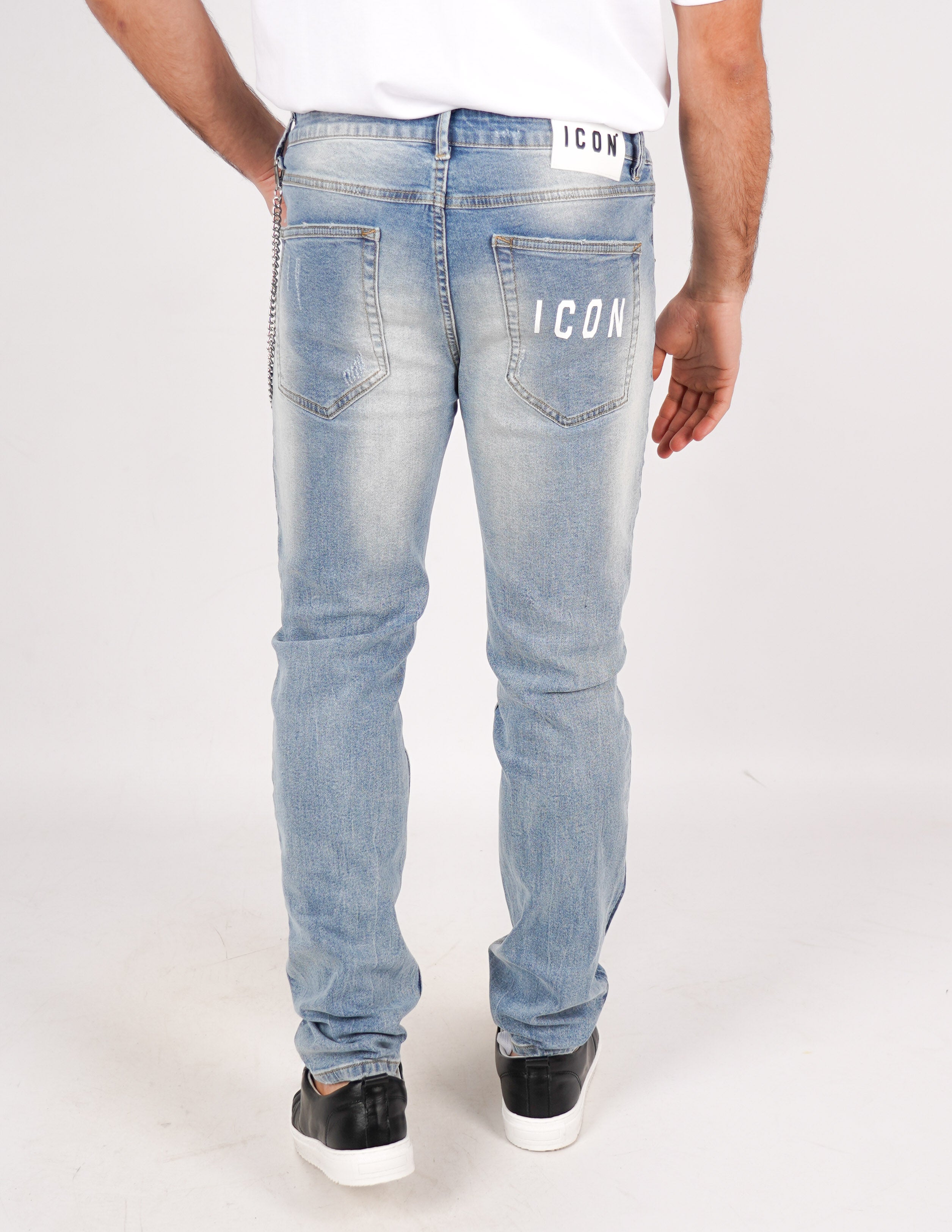 jeans icon logo piccolo sul dietro