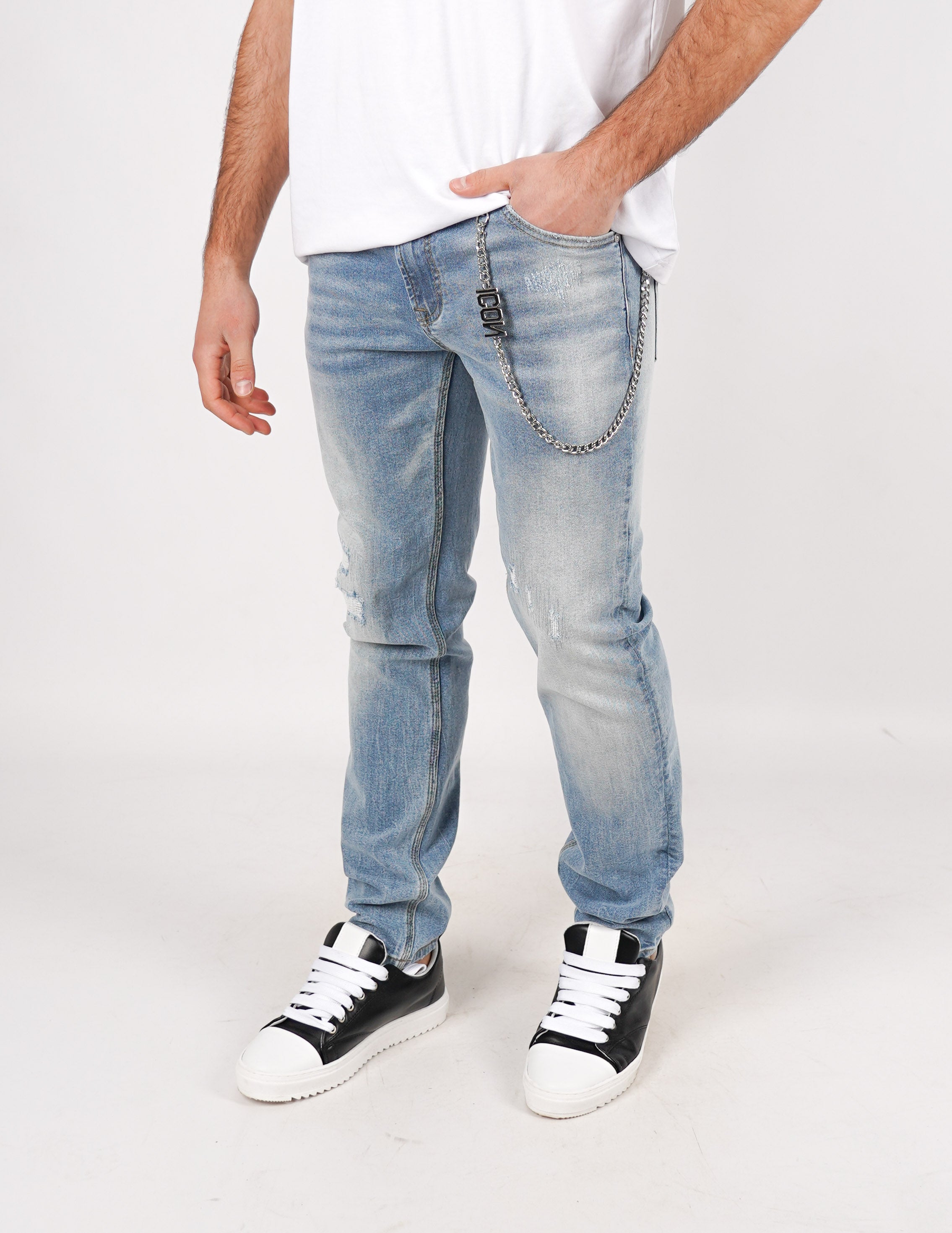jeans icon logo piccolo sul dietro