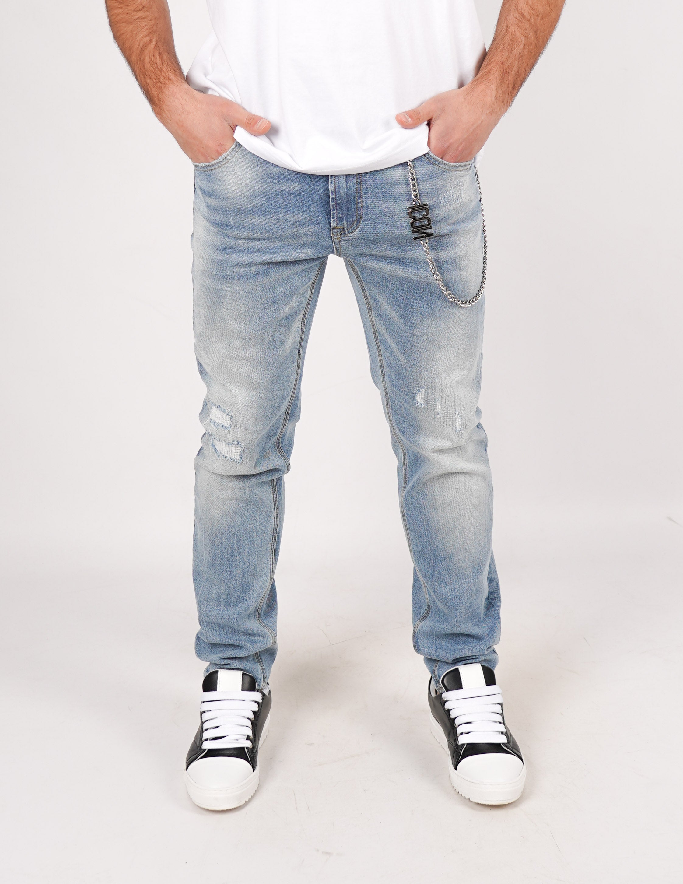 jeans icon logo piccolo sul dietro