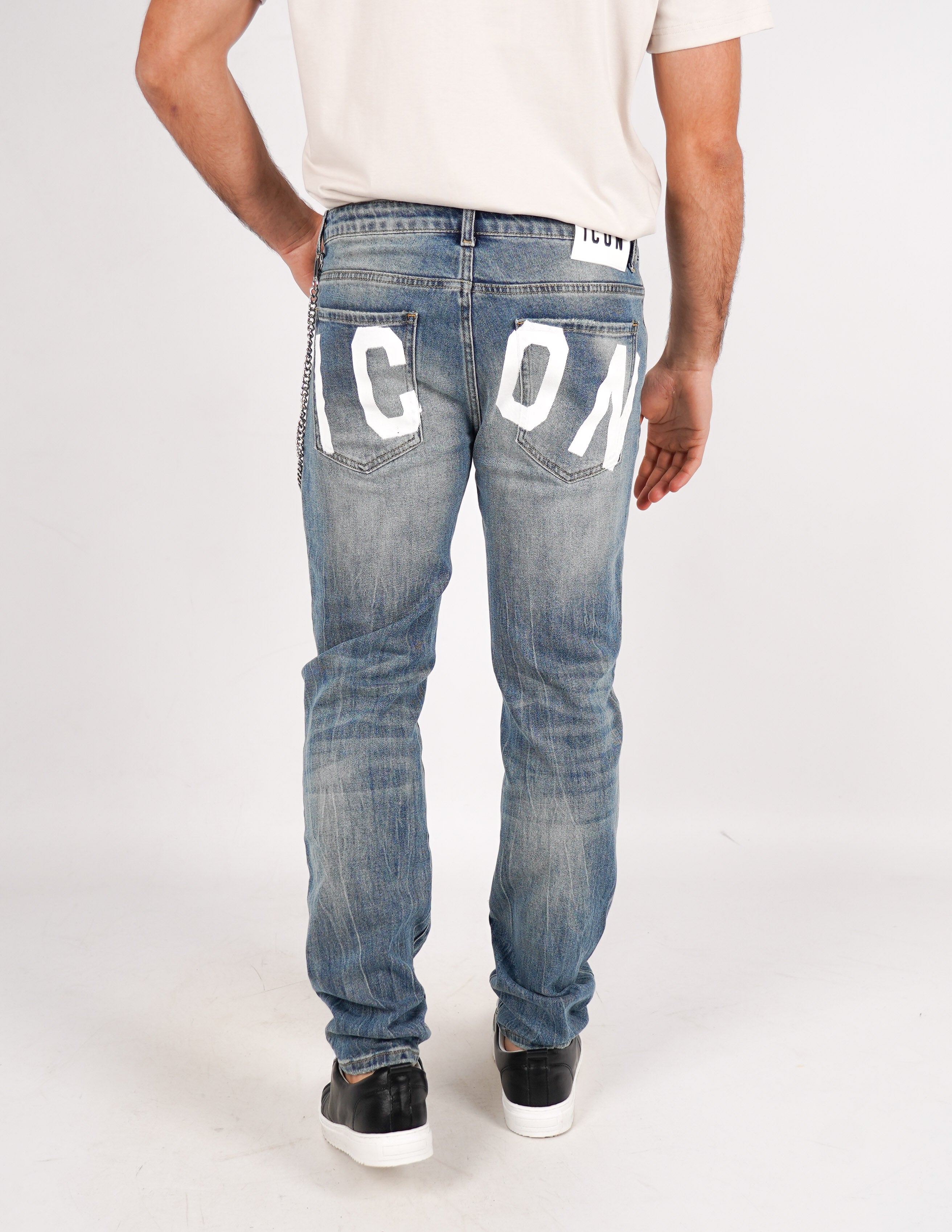 jeans icon logo sul dietro