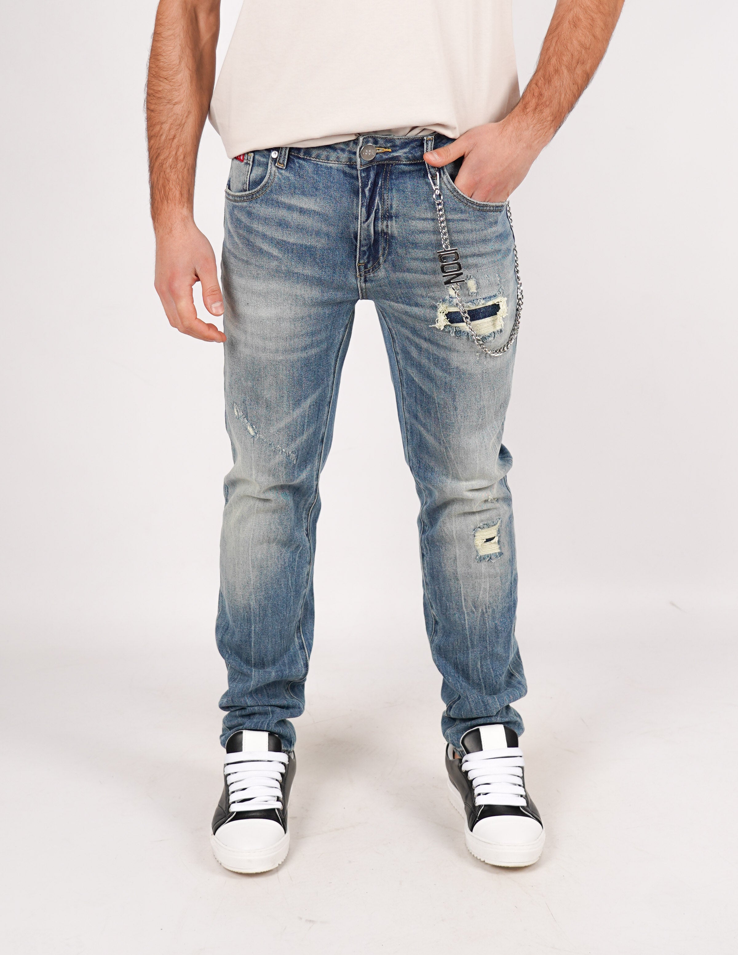 jeans icon logo sul dietro
