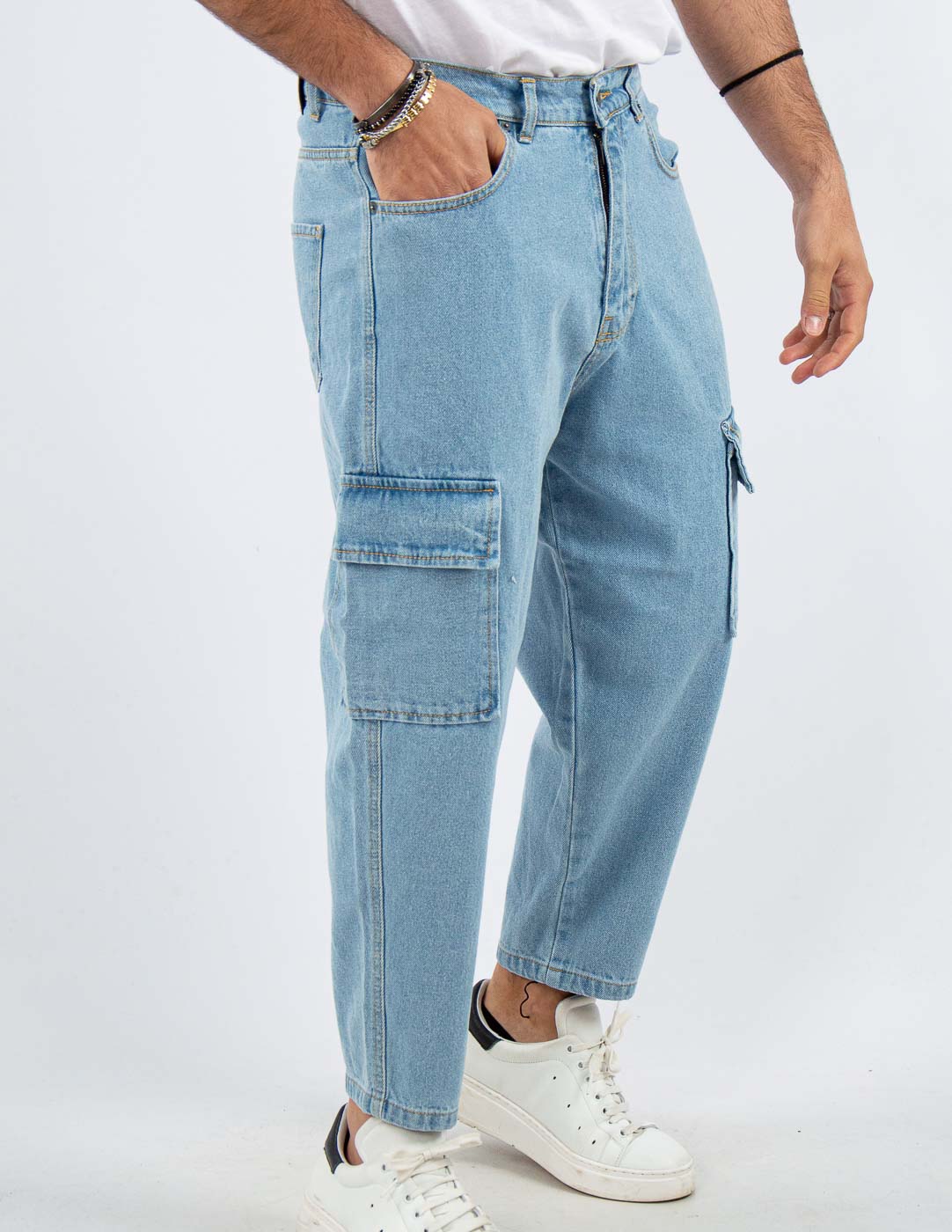 jeans uomo cargo carrot fit
