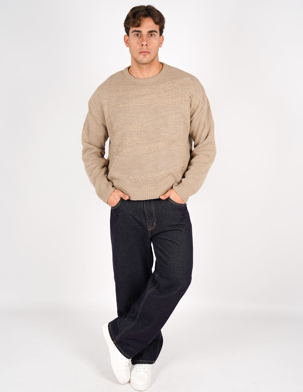 maglione crop con abrasioni