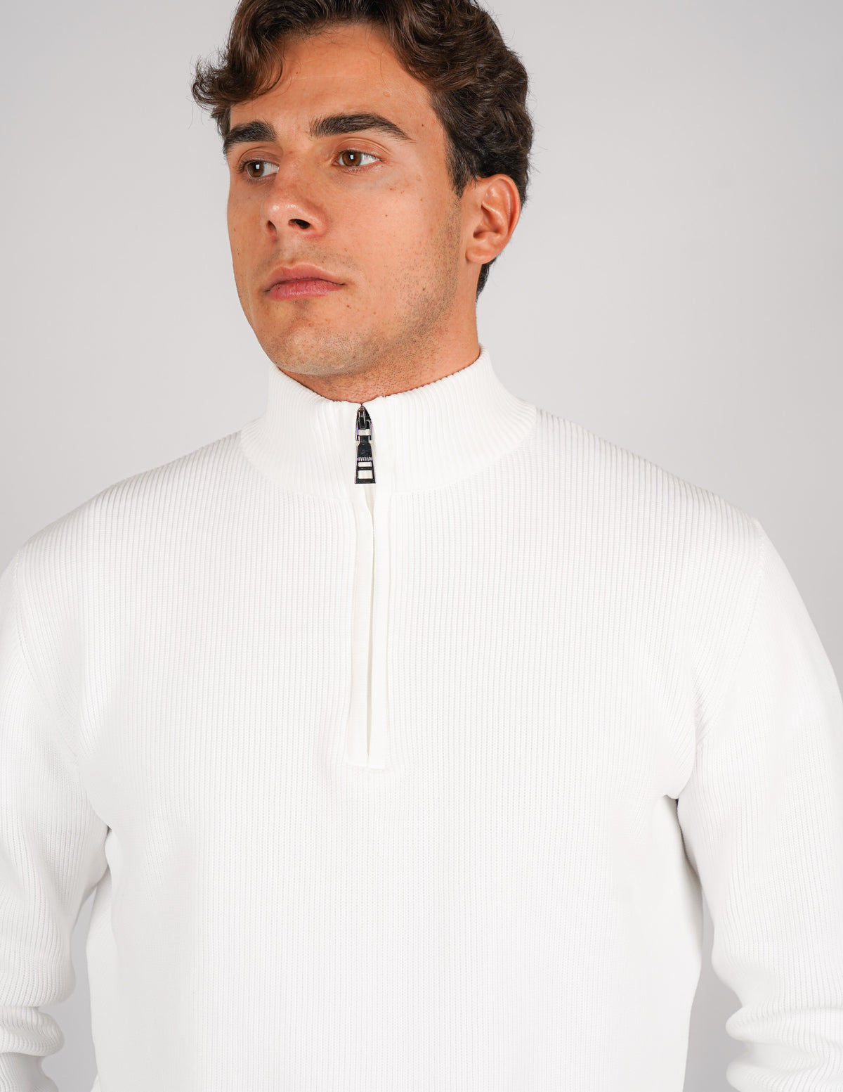 maglione mezza zip  over d antipilling