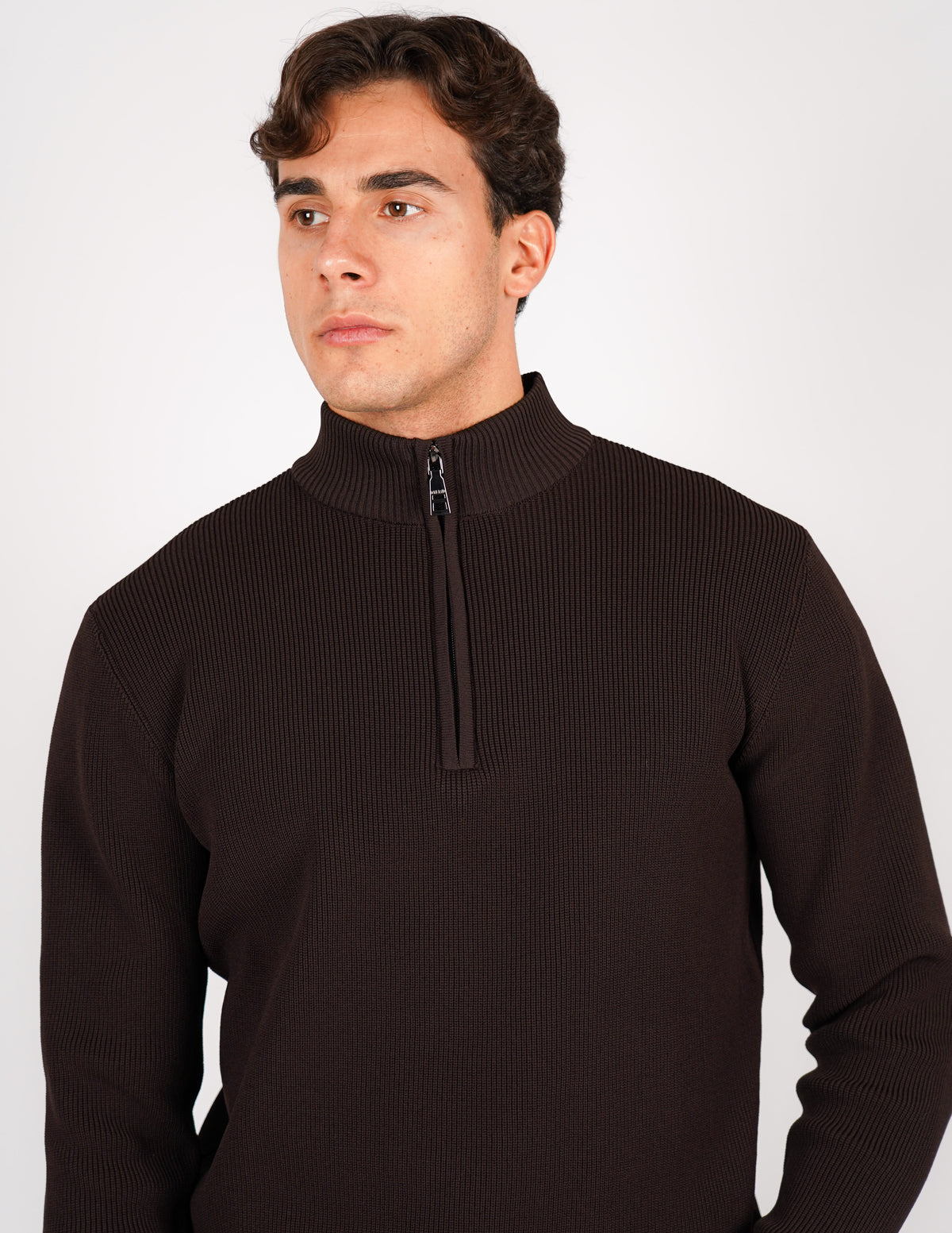 maglione mezza zip  over d antipilling