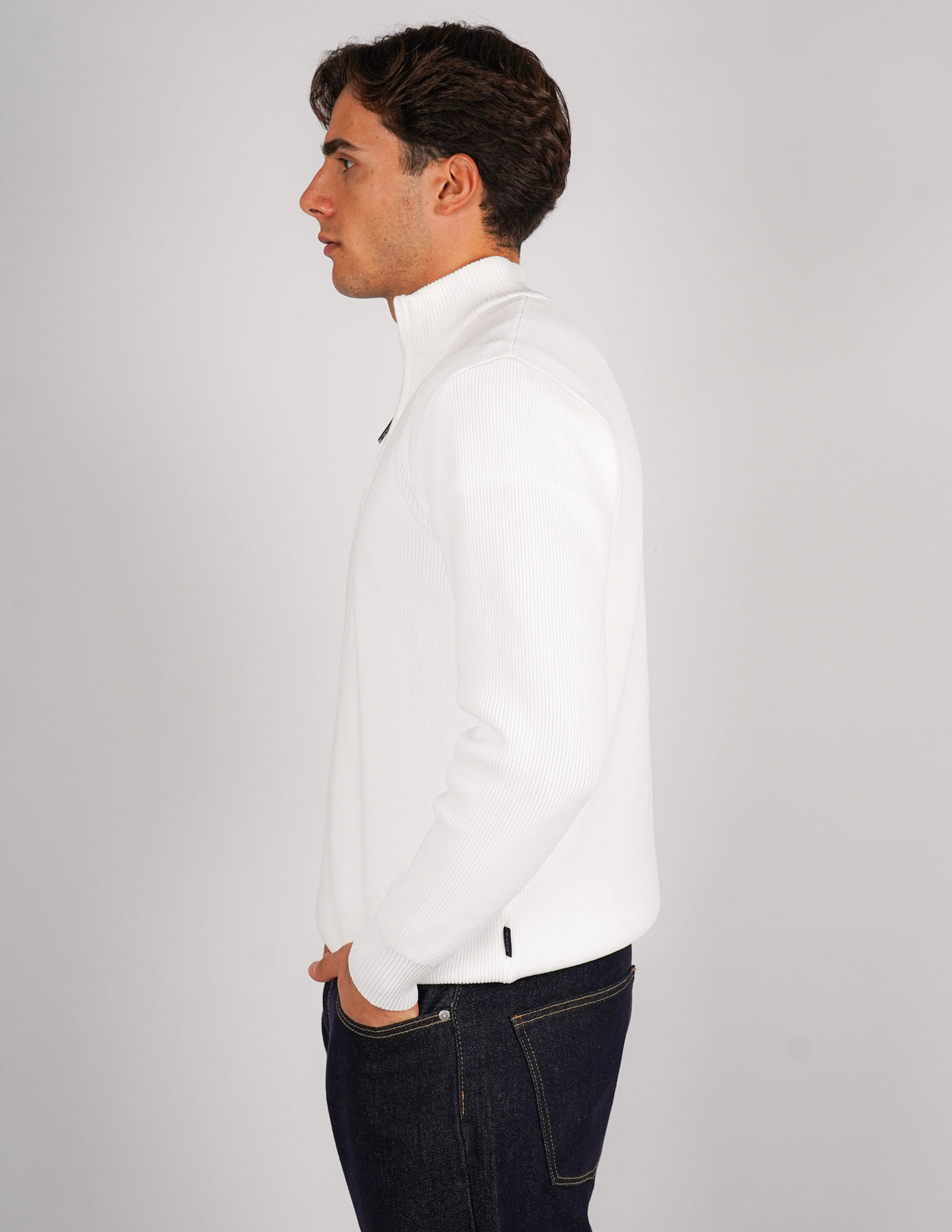 maglione mezza zip  over d antipilling