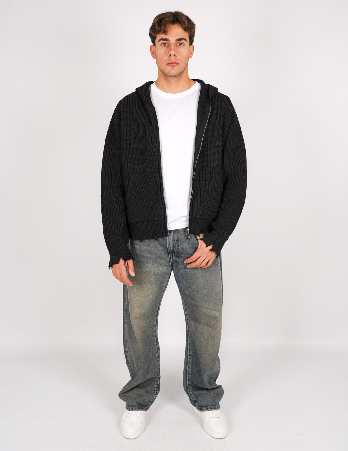 maglione misto lana crop fit