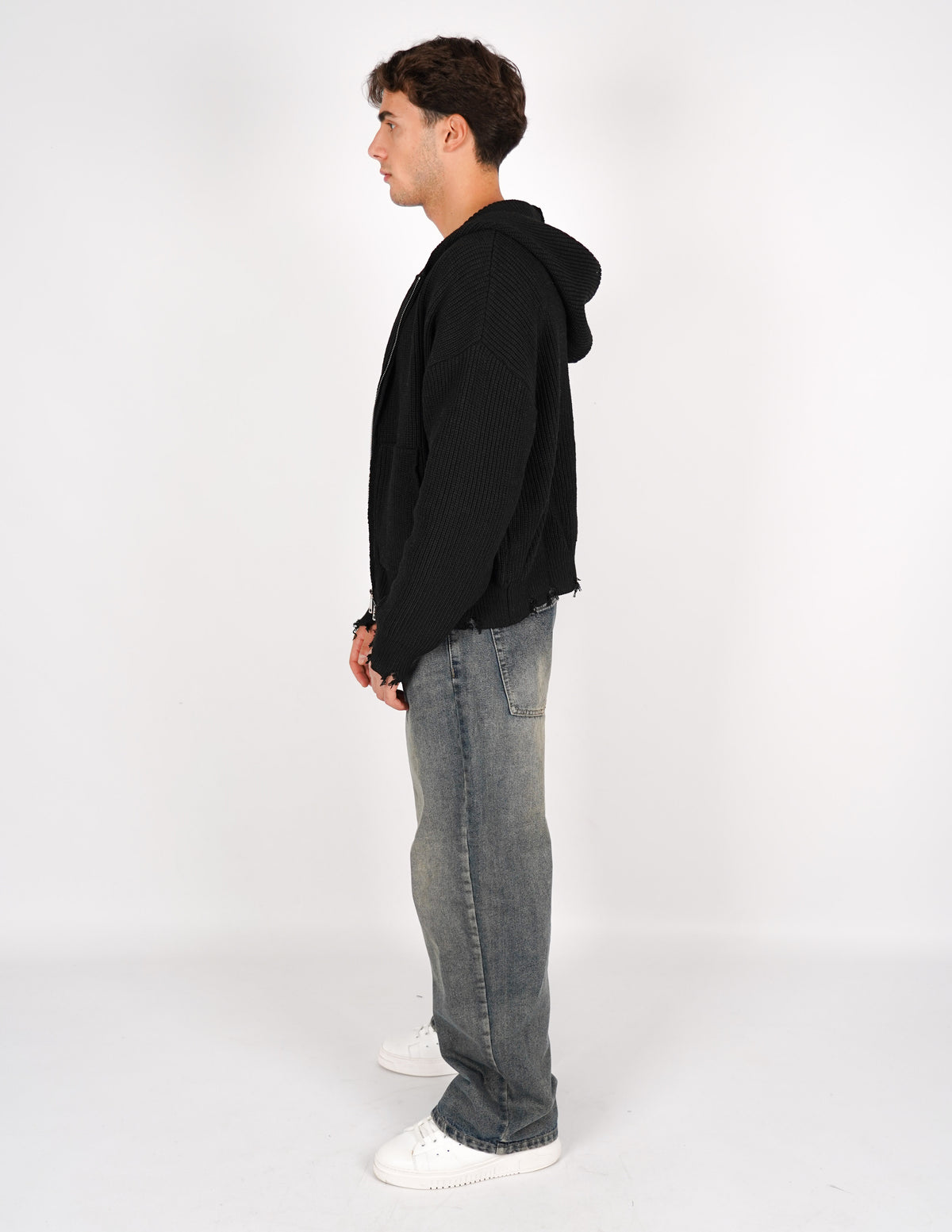 maglione misto lana crop fit