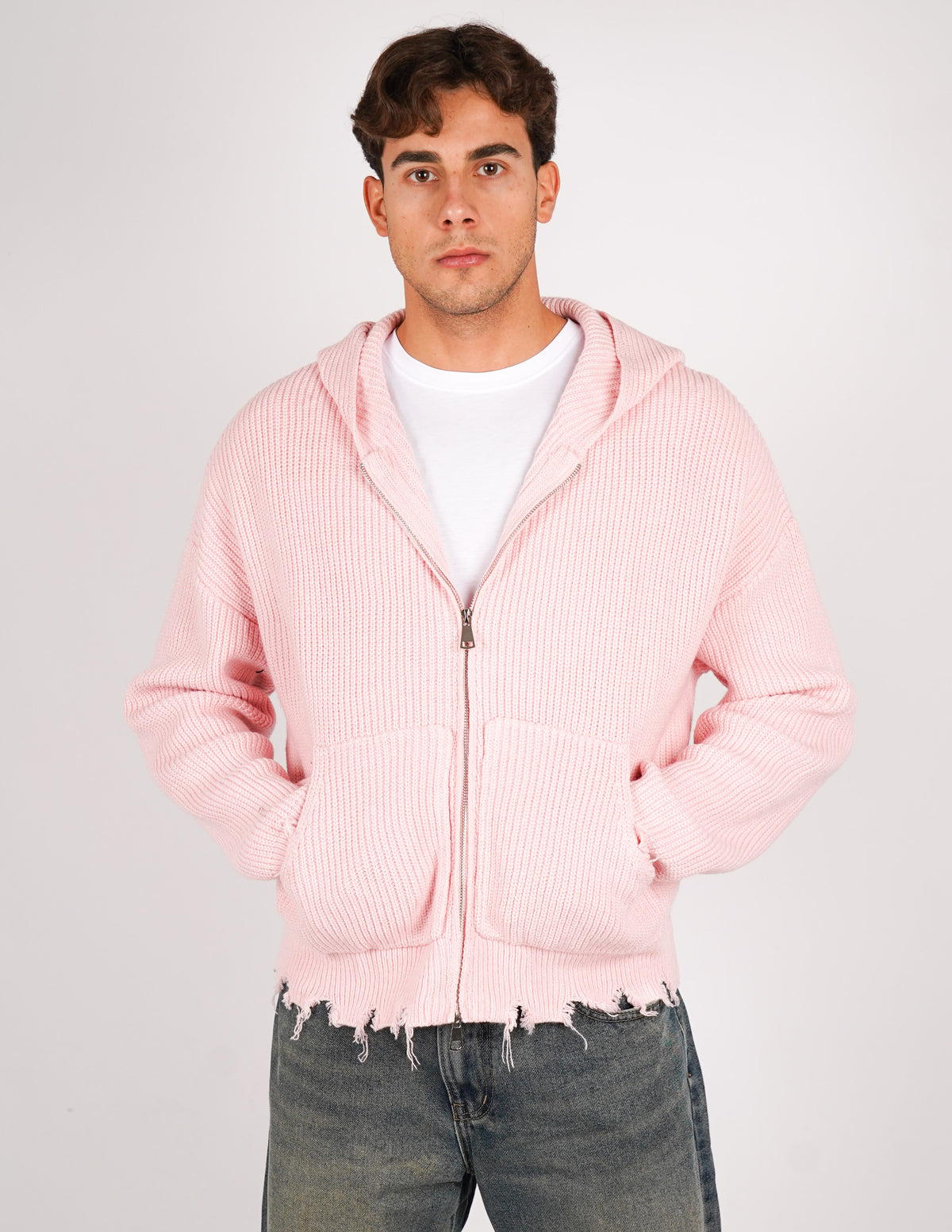 maglione misto lana crop fit
