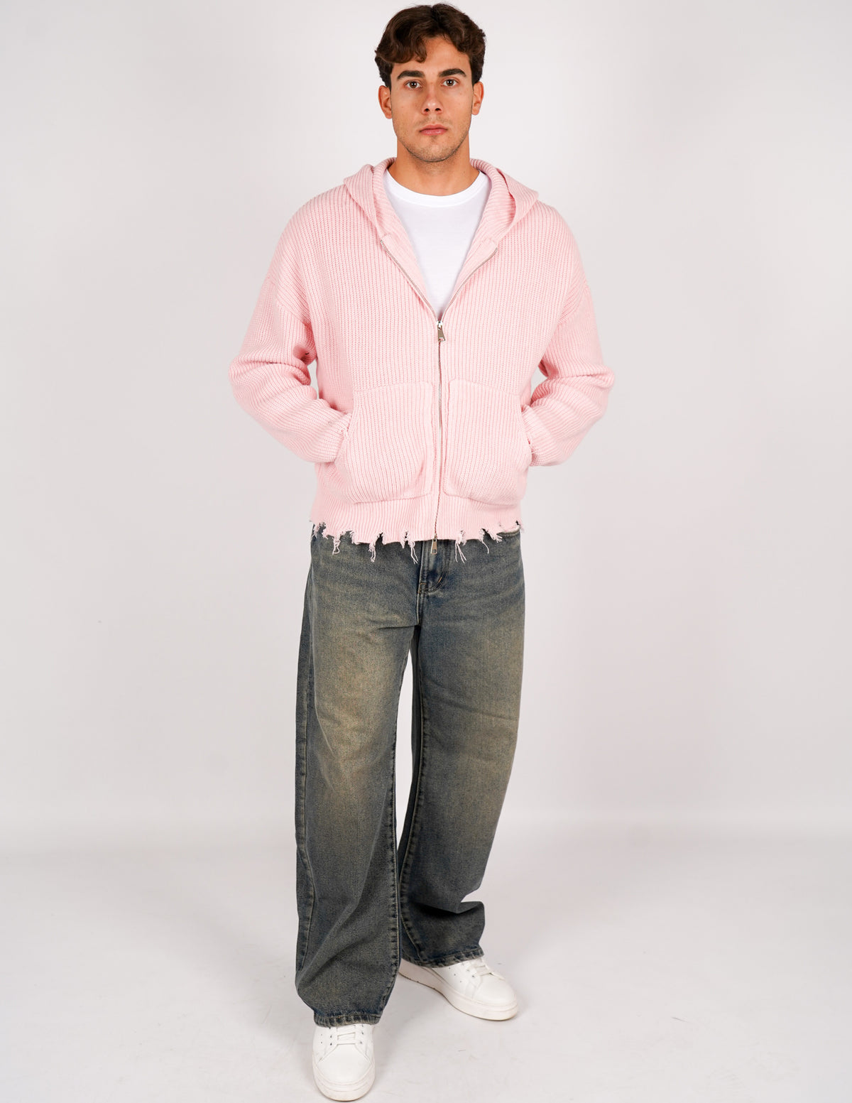 maglione misto lana crop fit
