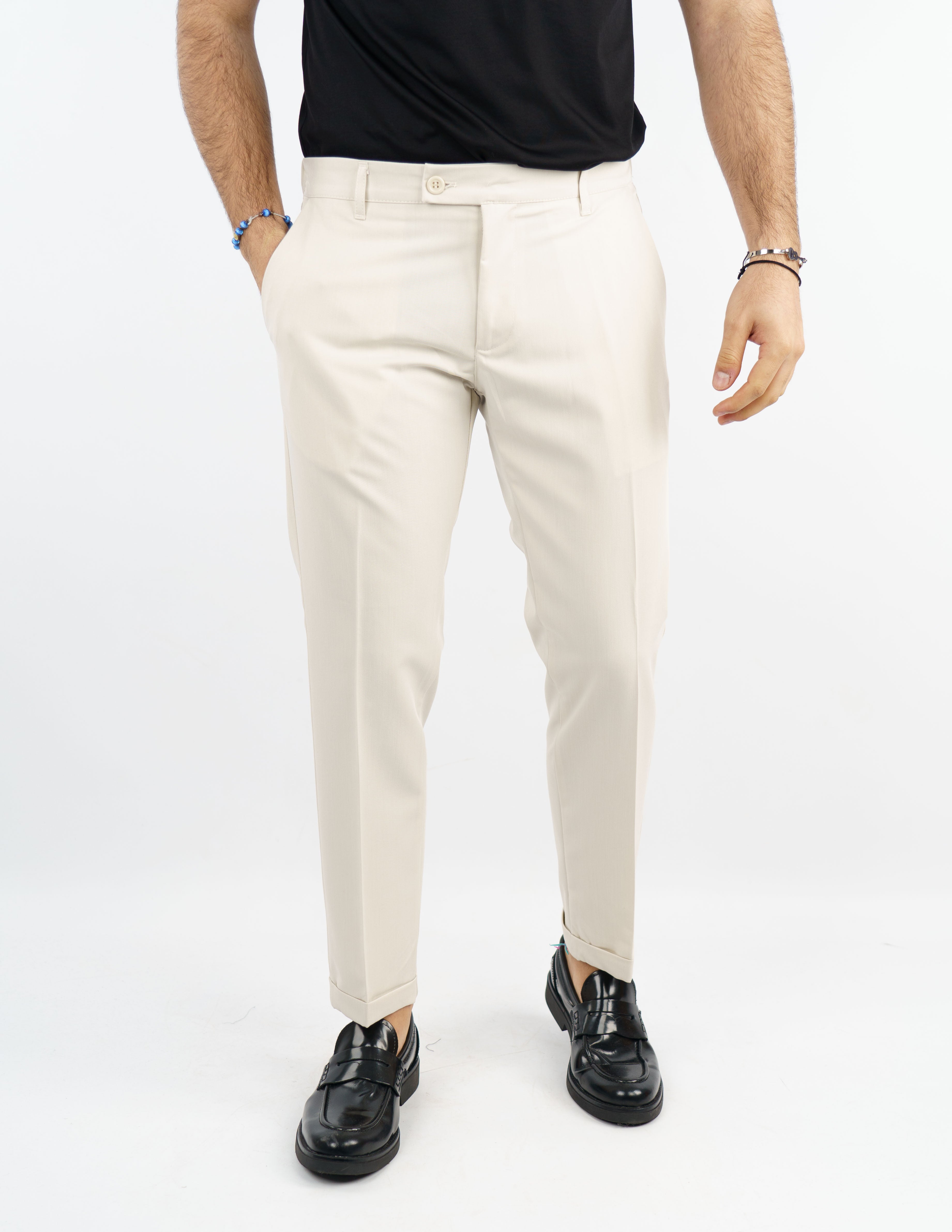 pantalone lungo sartoriale con elastico