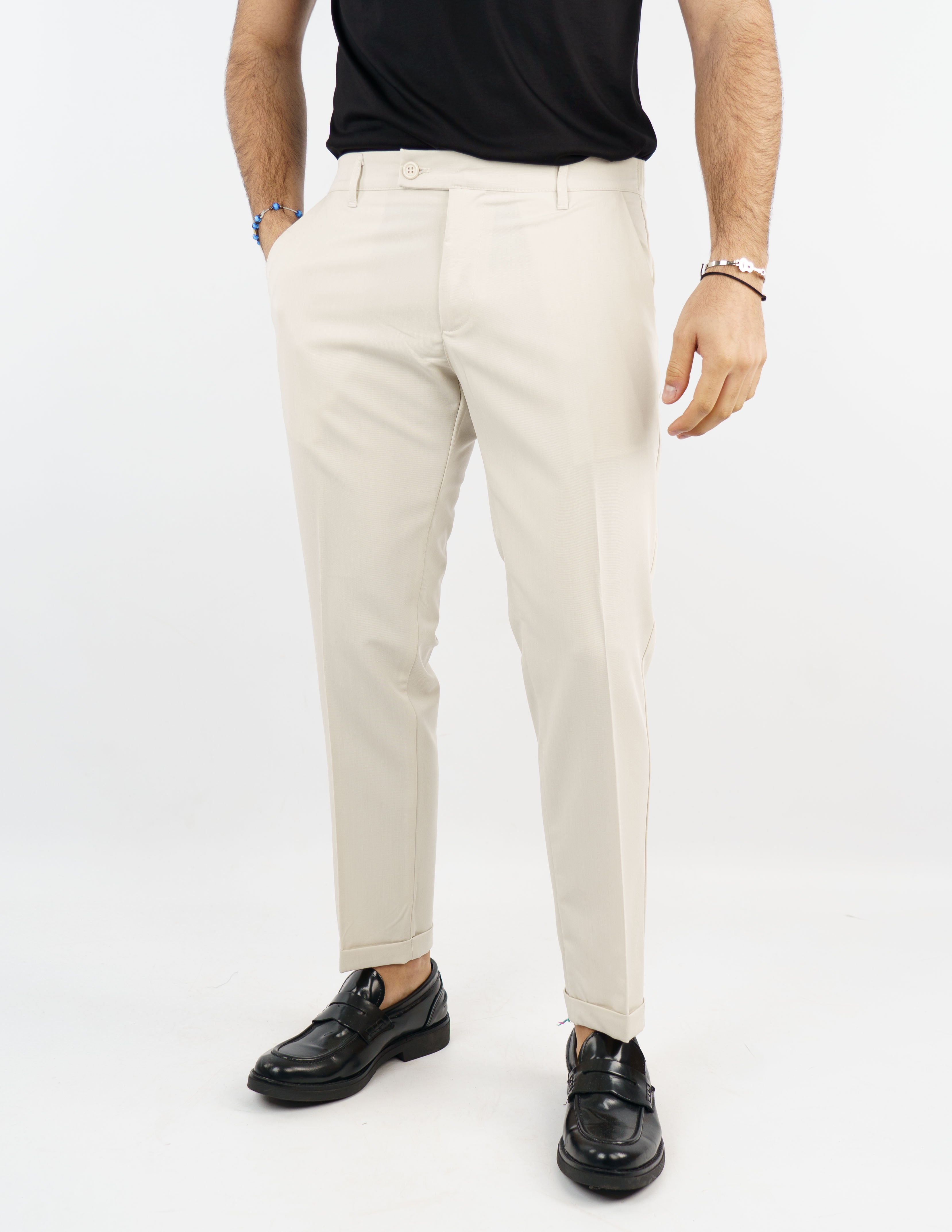 pantalone lungo sartoriale con elastico