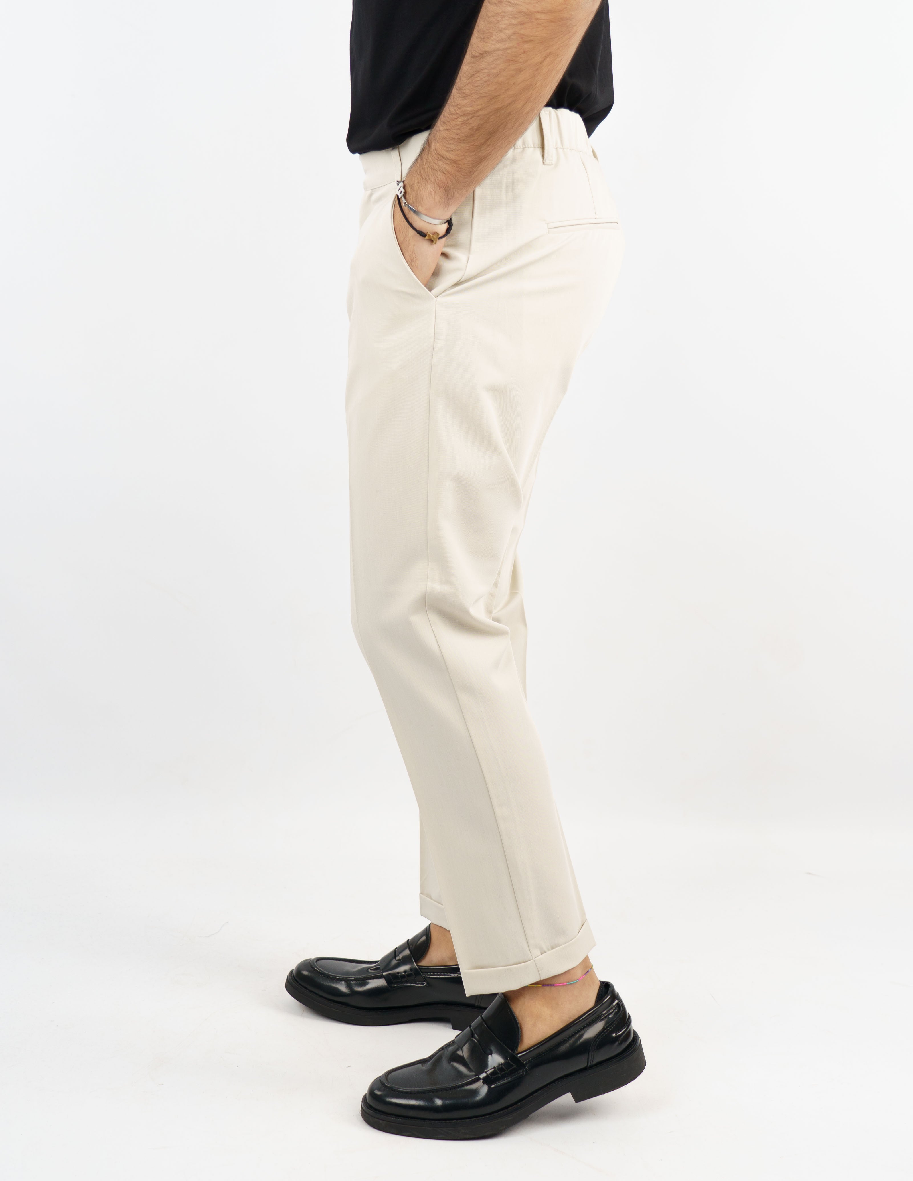 pantalone lungo sartoriale con elastico