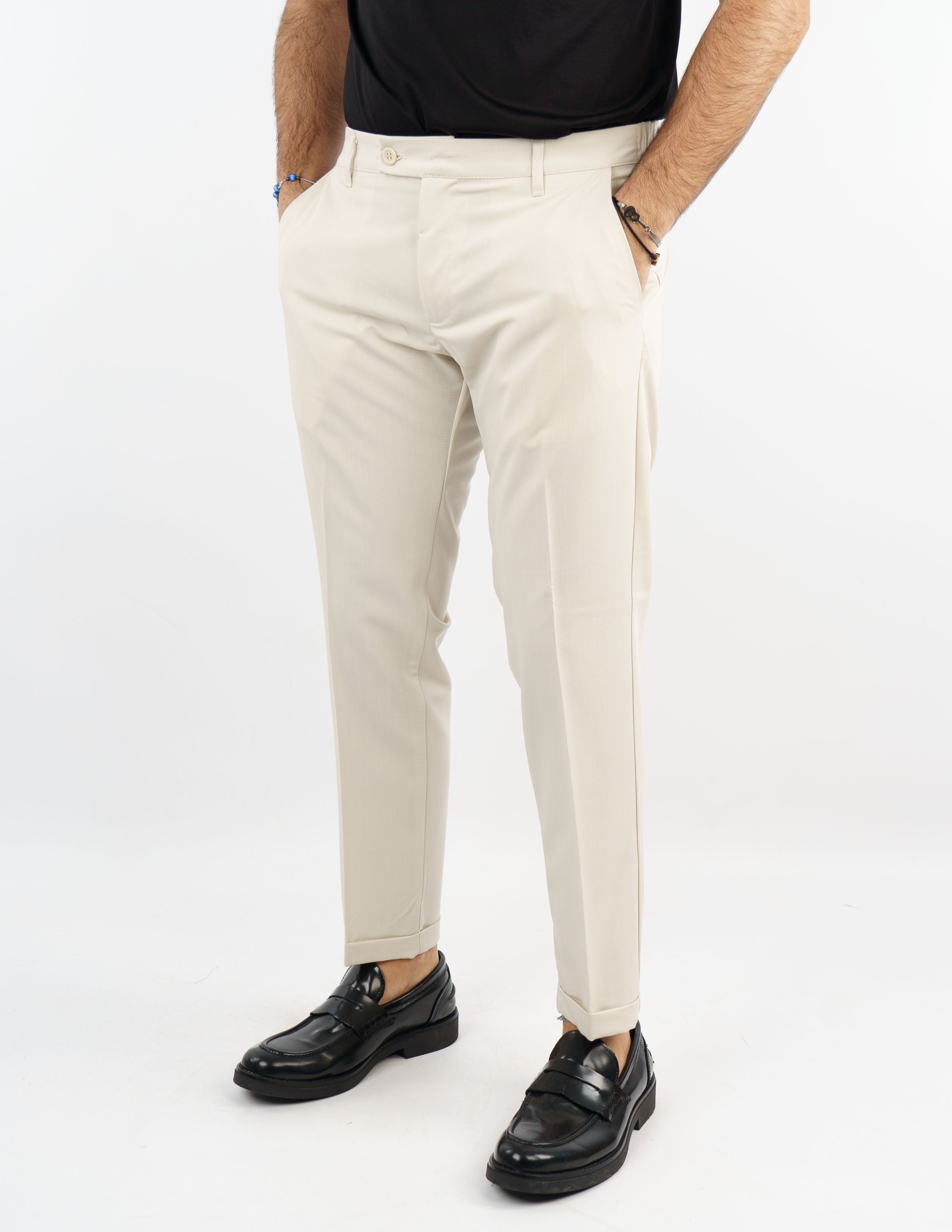 pantalone lungo sartoriale con elastico