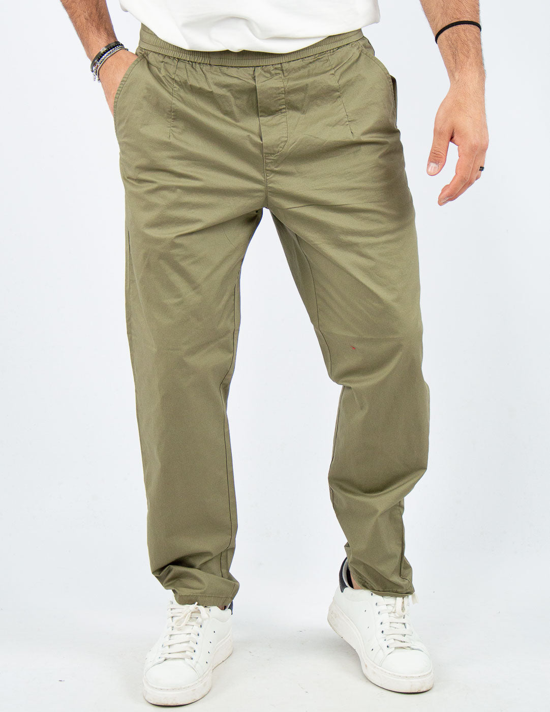 pantalone uomo in cotone con elastico