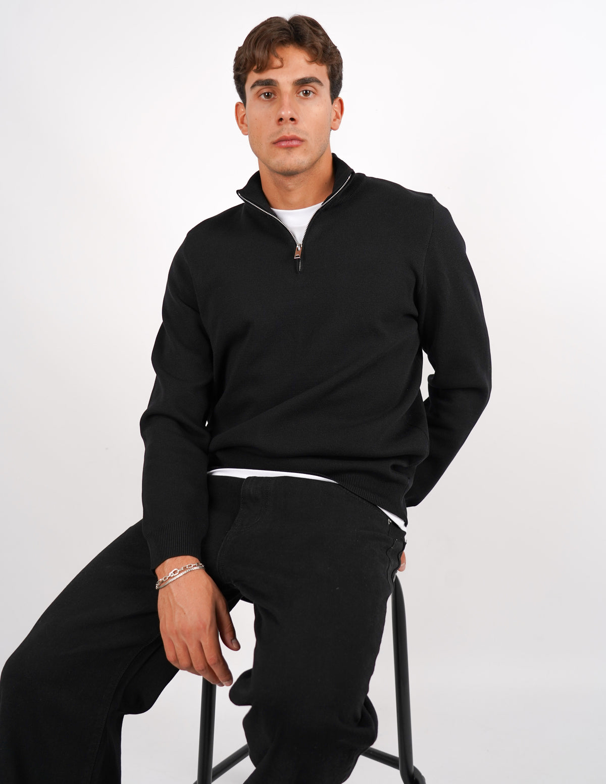 Pullover con mezza cerniera Regular Fit