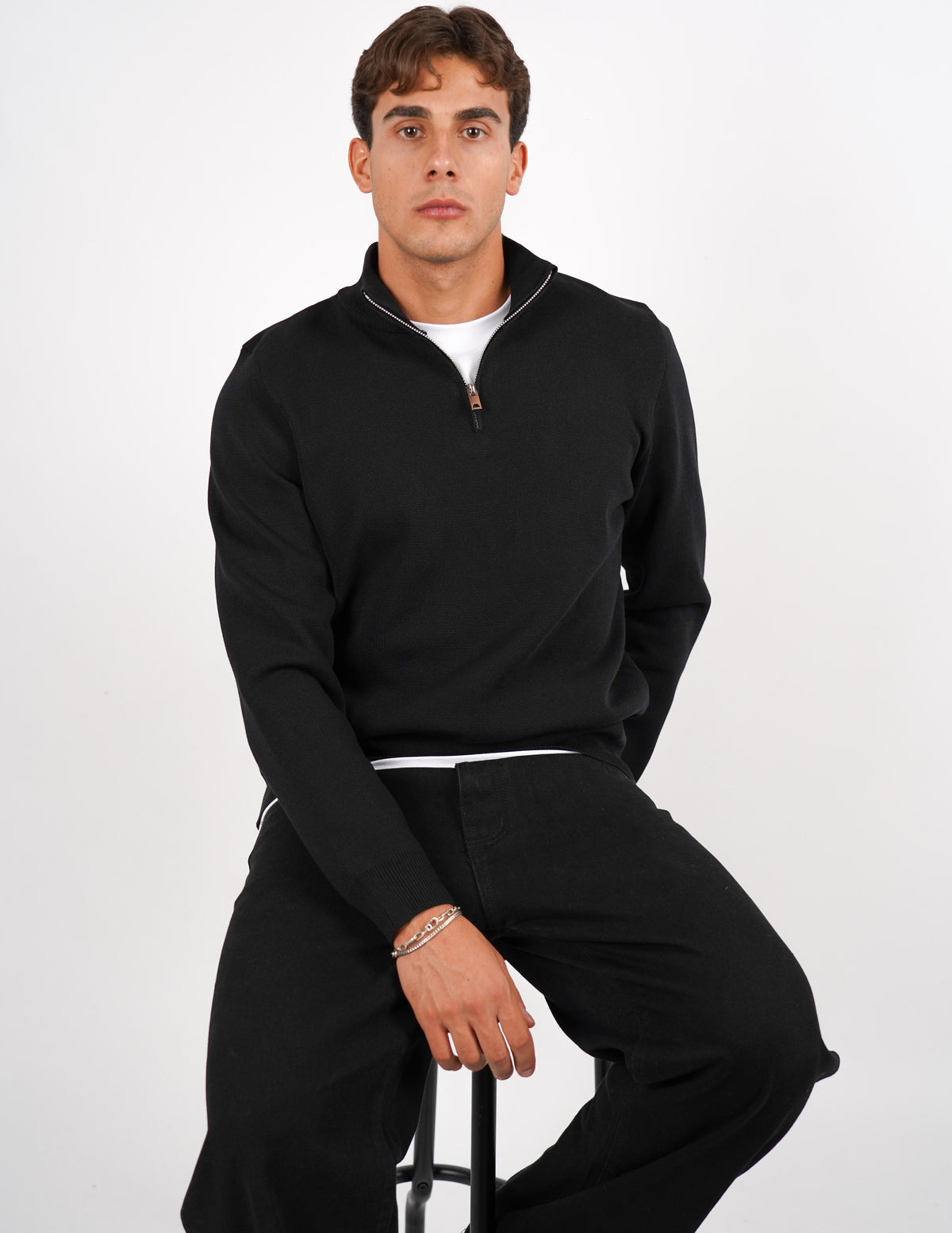 Pullover con mezza cerniera Regular Fit