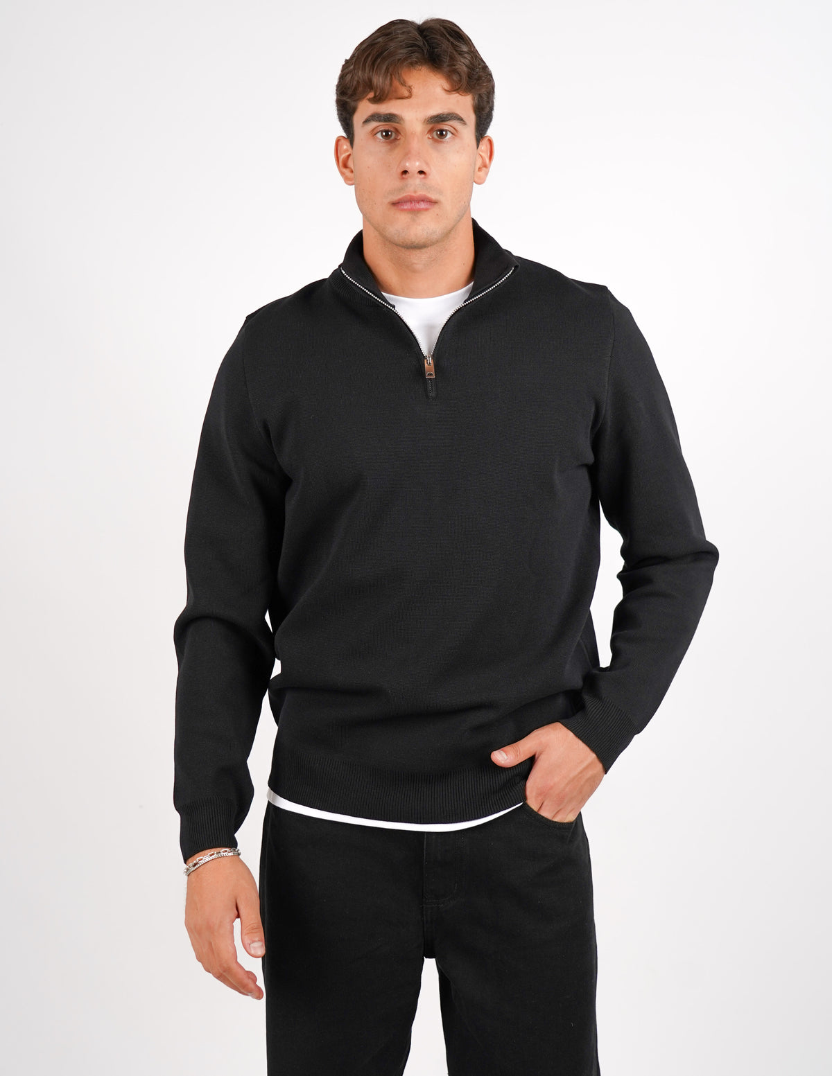 Pullover con mezza cerniera Regular Fit