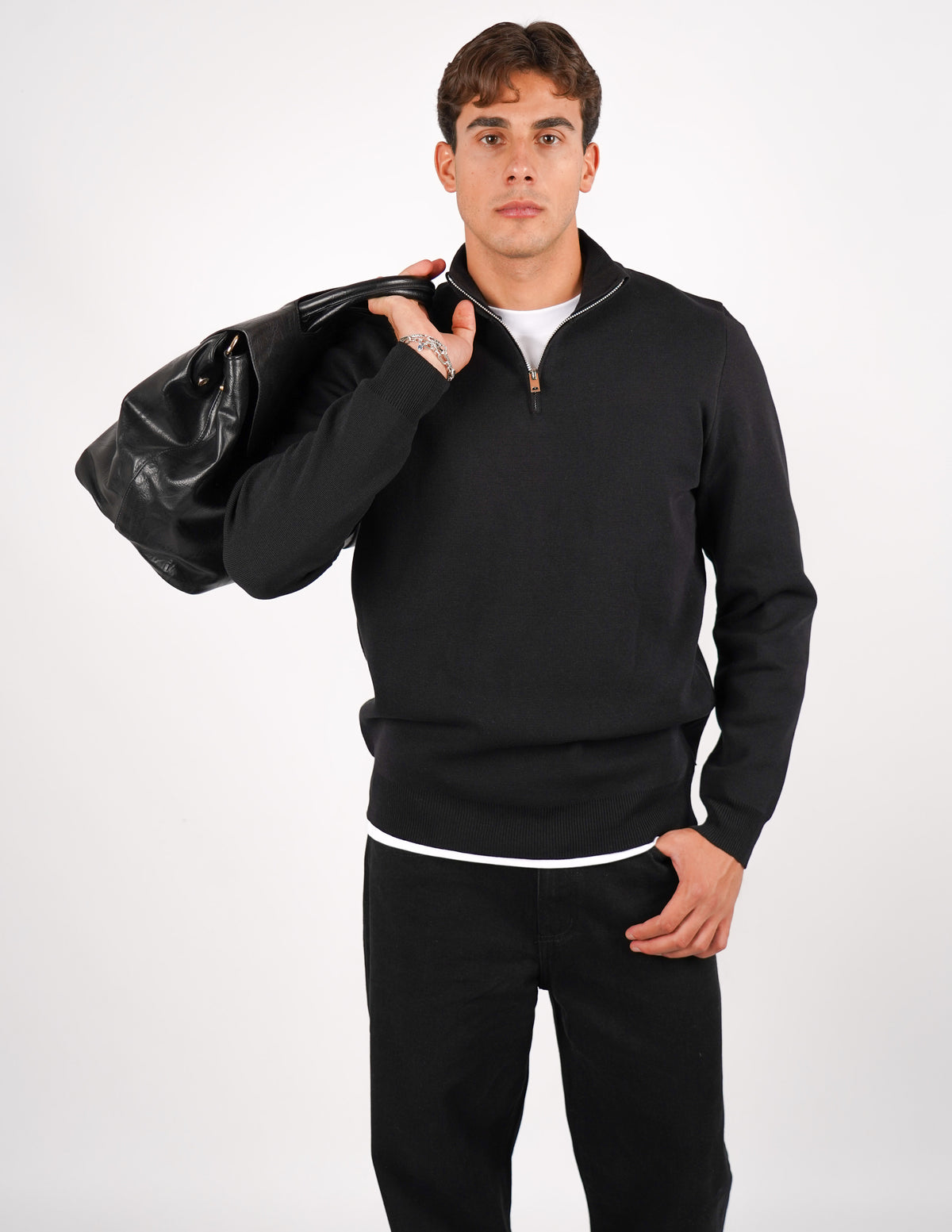 Pullover con mezza cerniera Regular Fit