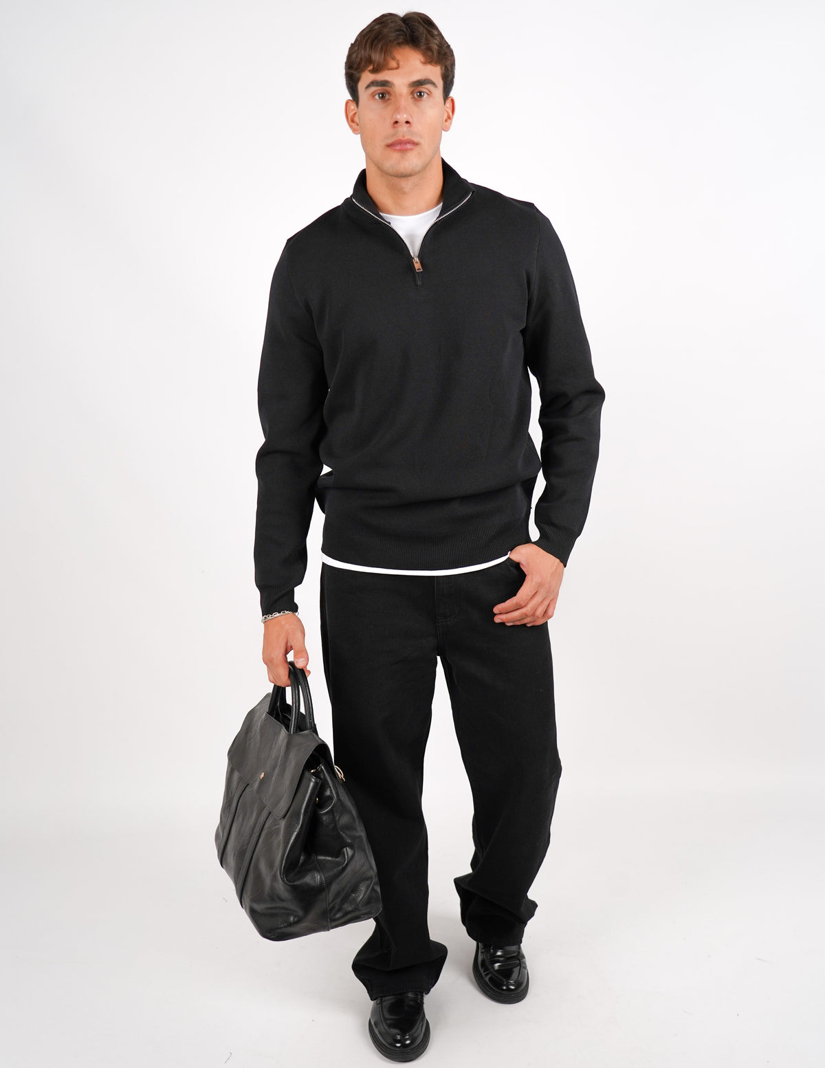 Pullover con mezza cerniera Regular Fit